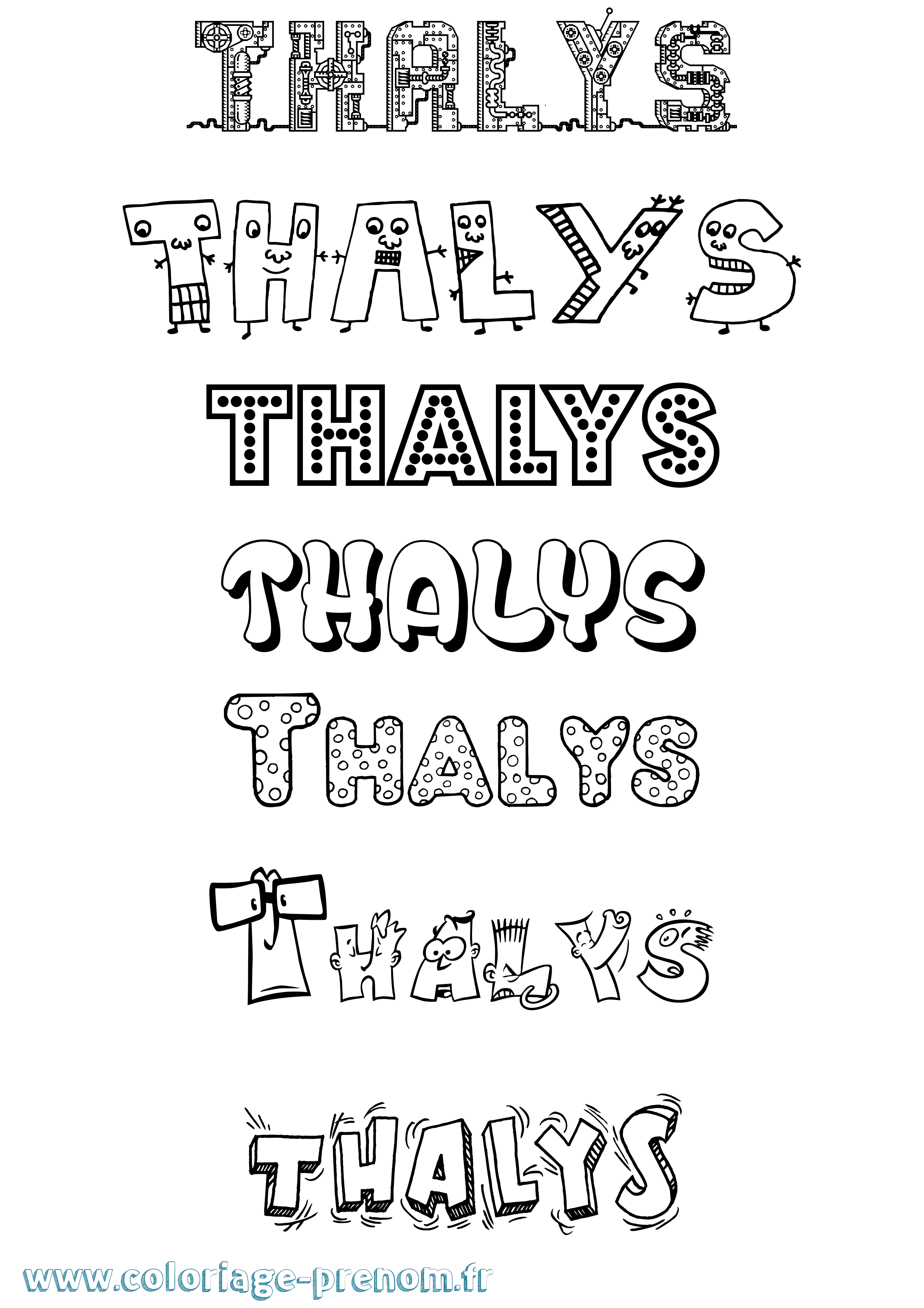 Coloriage prénom Thalys Fun
