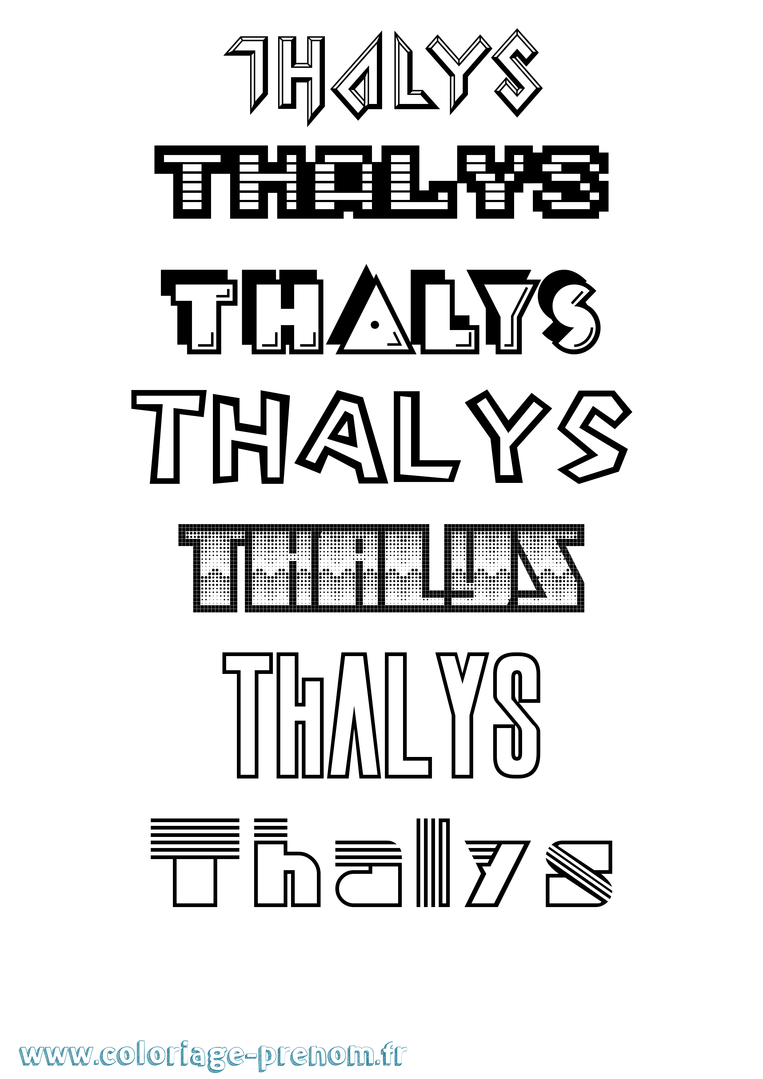 Coloriage prénom Thalys Jeux Vidéos