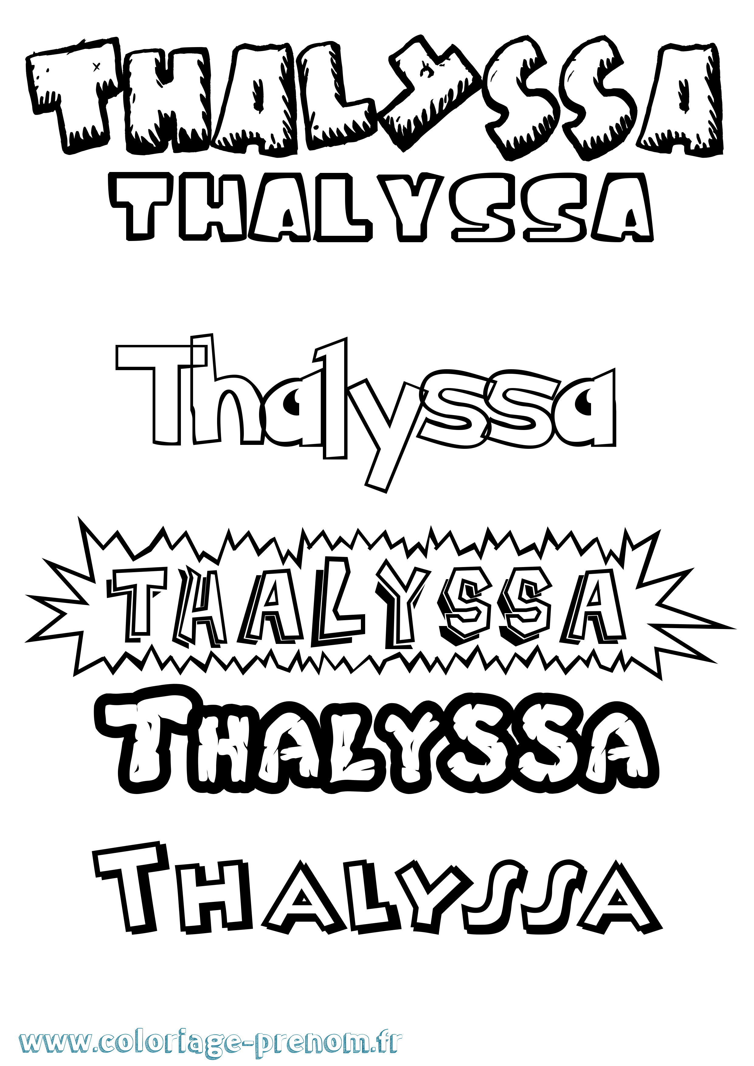 Coloriage prénom Thalyssa Dessin Animé