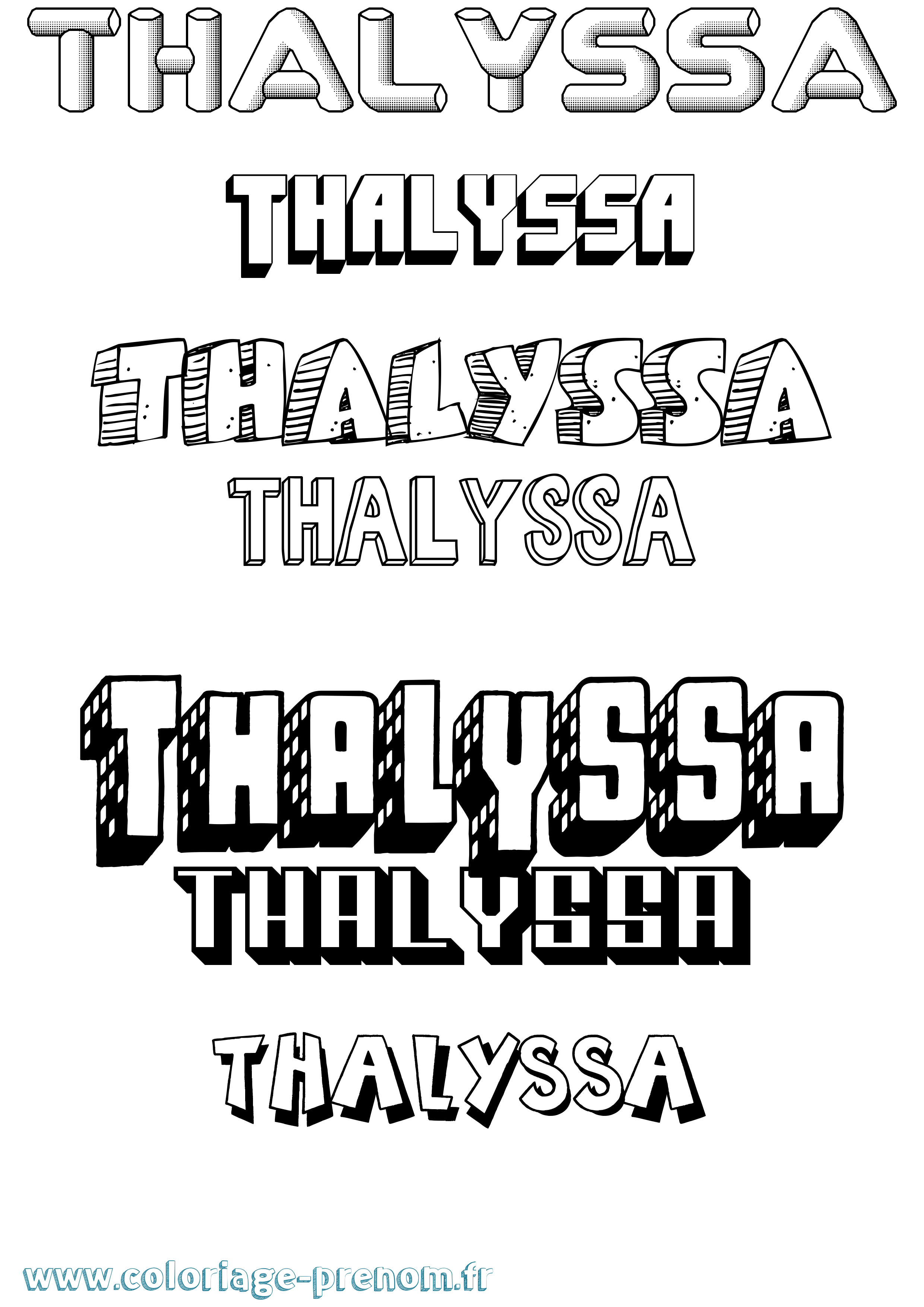 Coloriage prénom Thalyssa Effet 3D