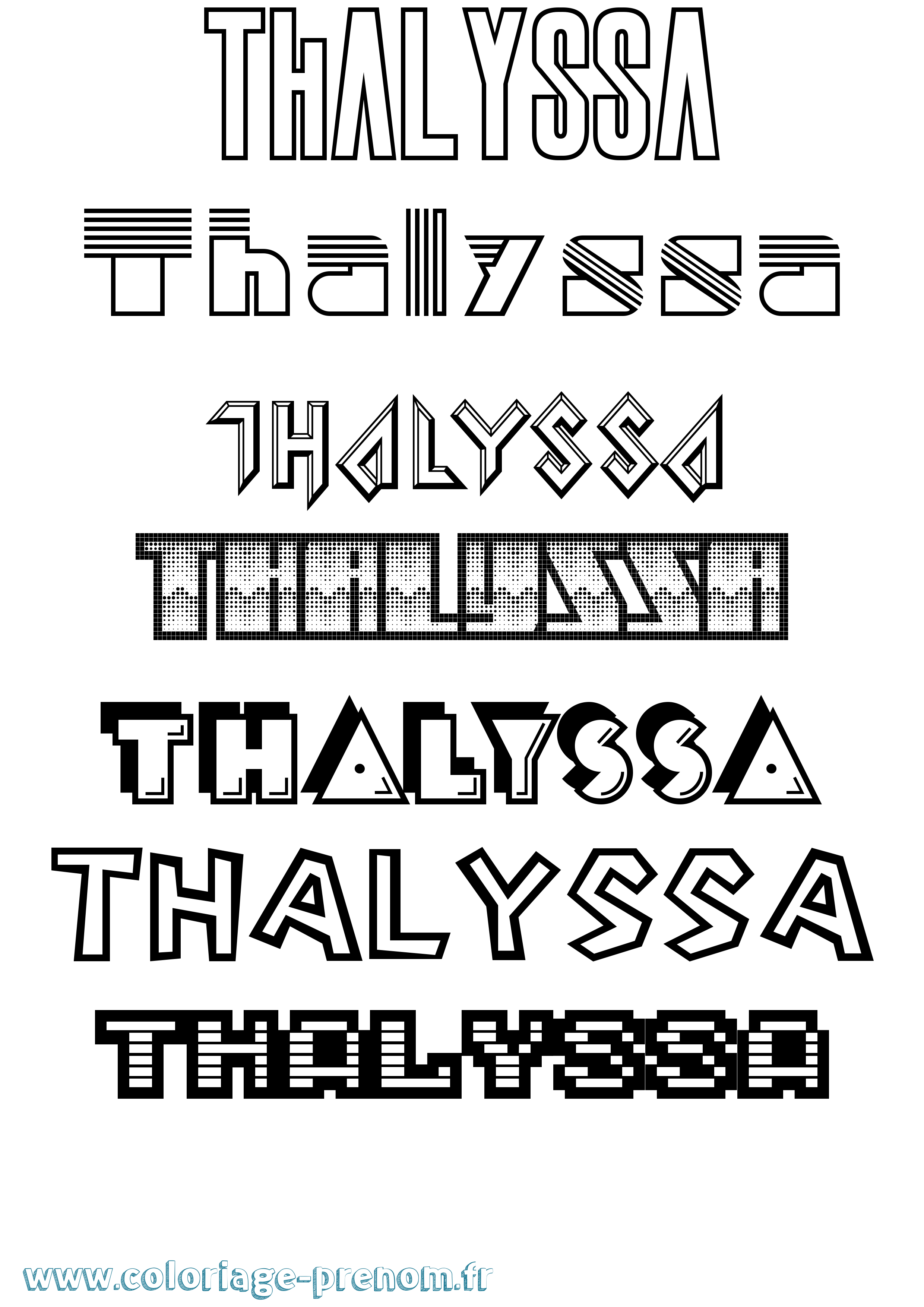 Coloriage prénom Thalyssa Jeux Vidéos