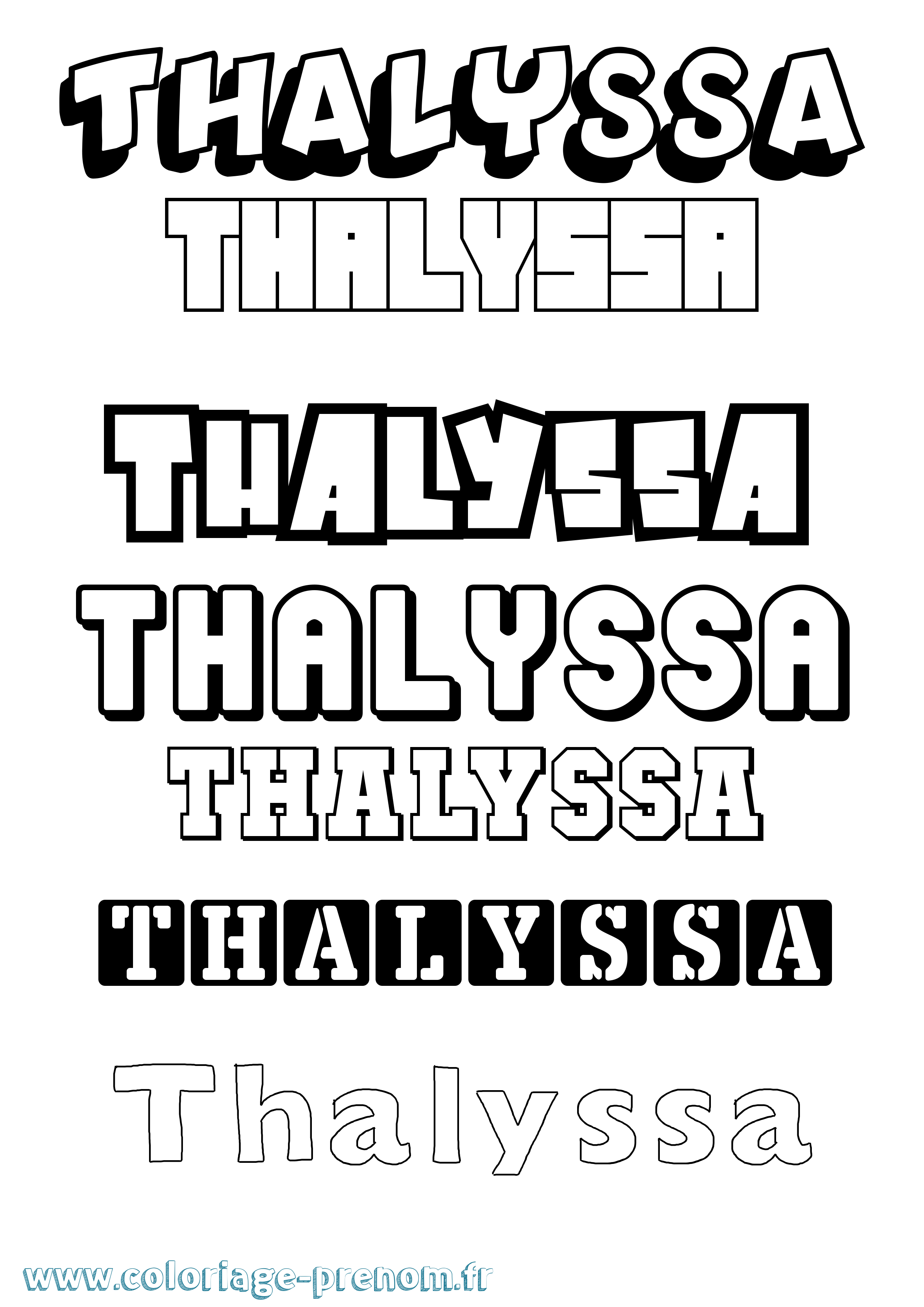 Coloriage prénom Thalyssa Simple