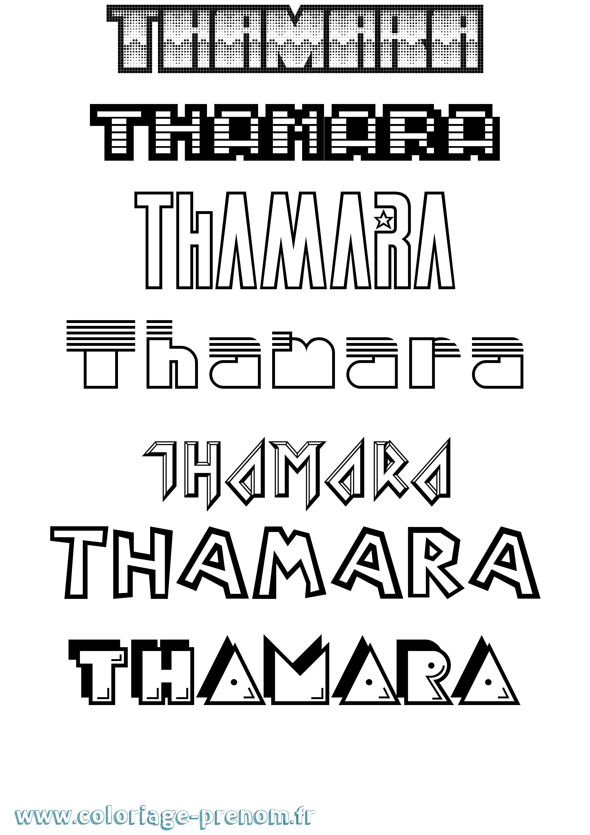 Coloriage prénom Thamara Jeux Vidéos