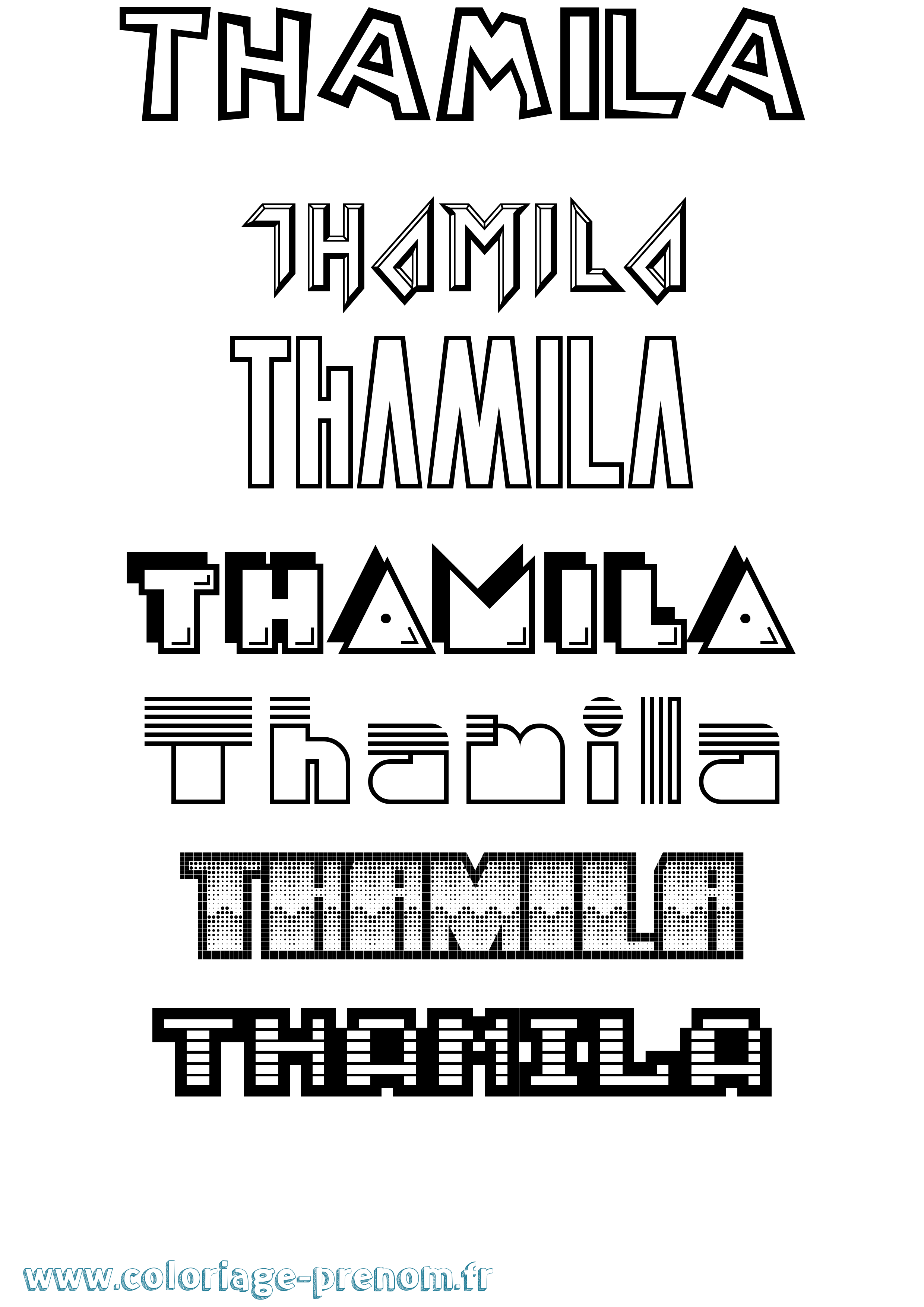 Coloriage prénom Thamila Jeux Vidéos