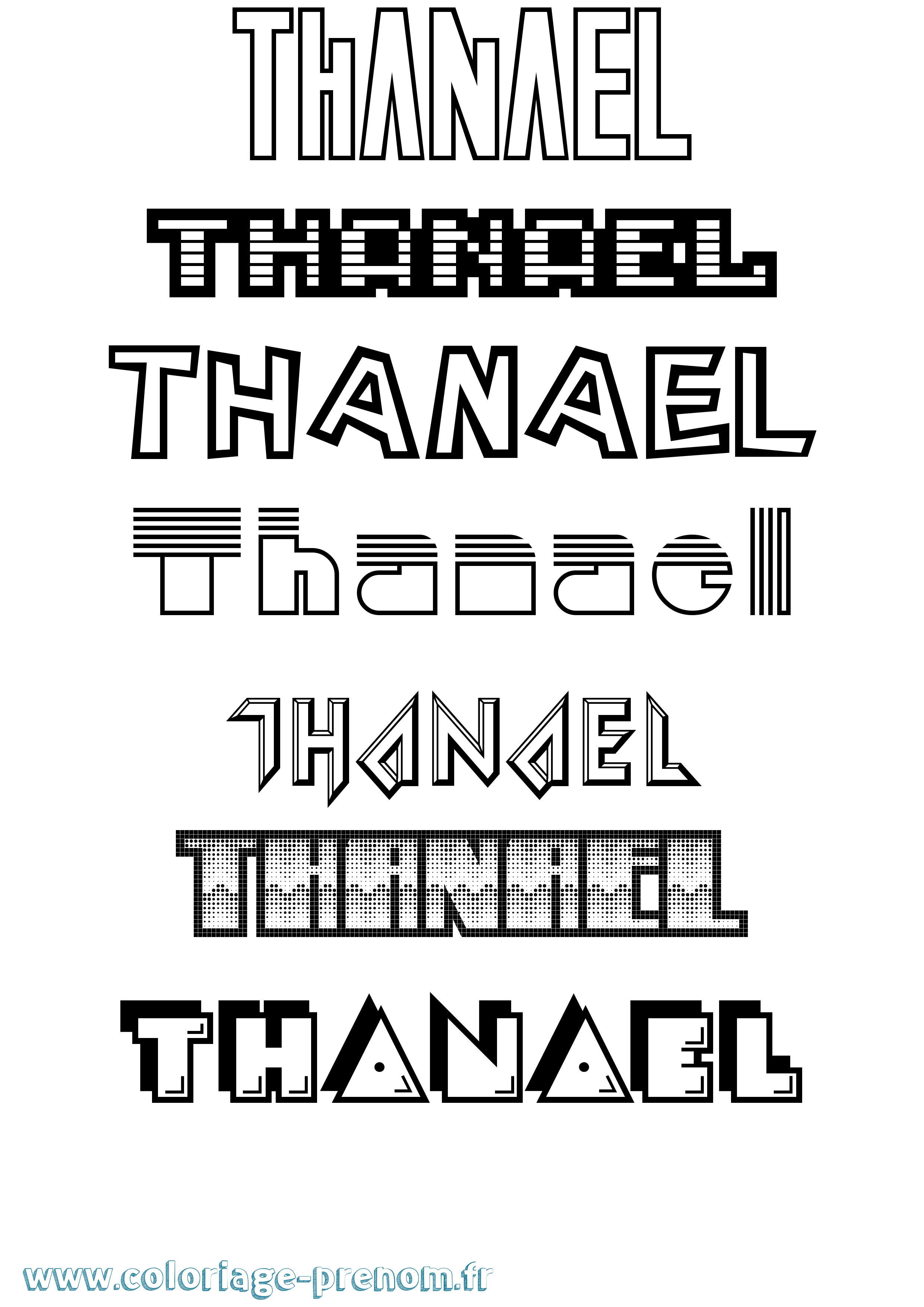 Coloriage prénom Thanael Jeux Vidéos
