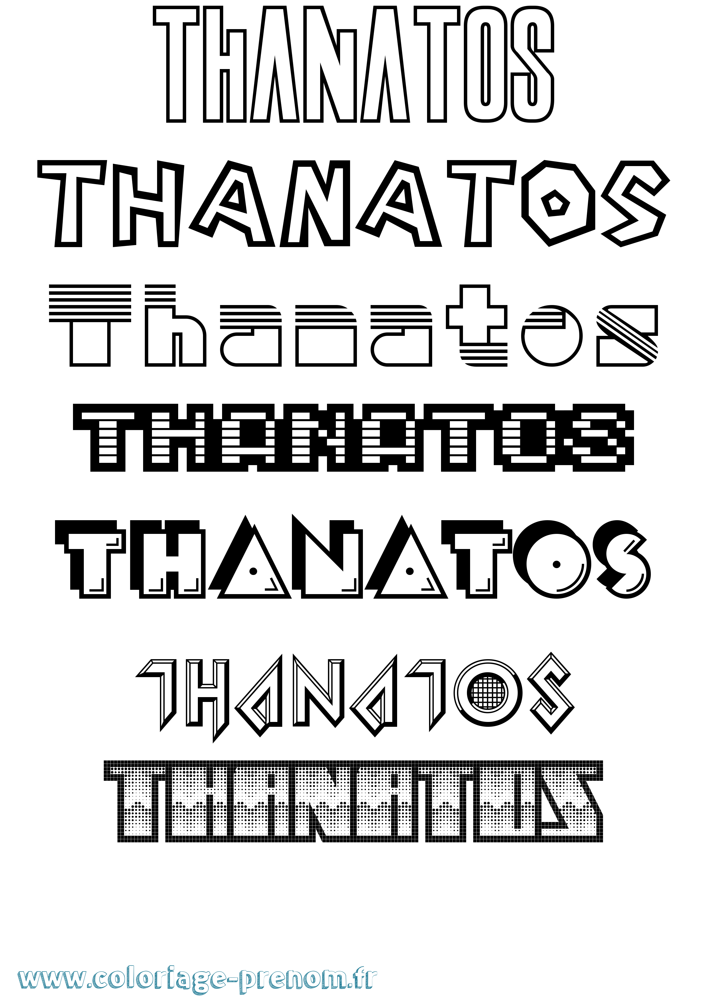 Coloriage prénom Thanatos Jeux Vidéos