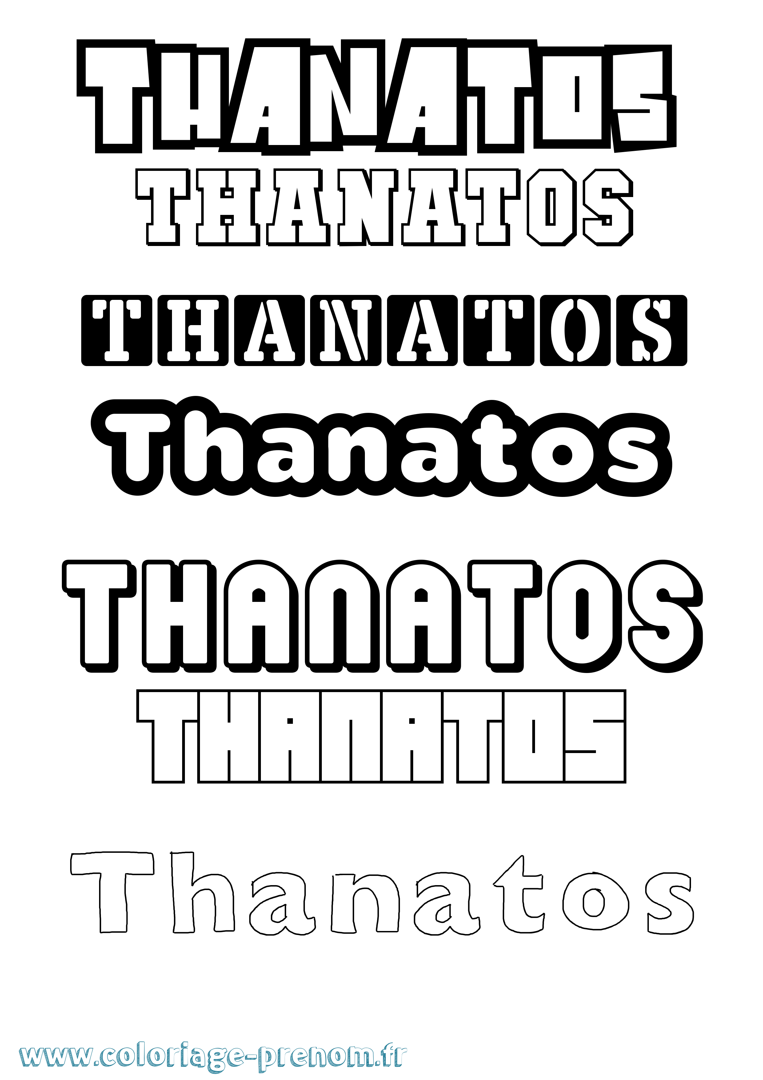 Coloriage prénom Thanatos Simple
