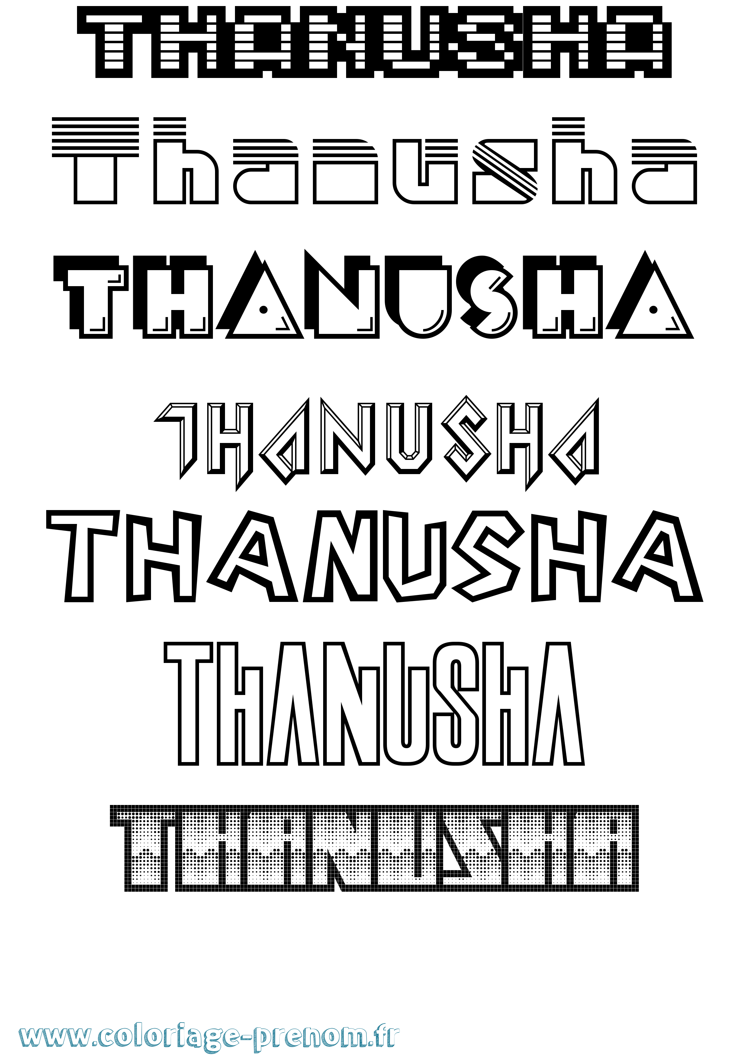 Coloriage prénom Thanusha Jeux Vidéos