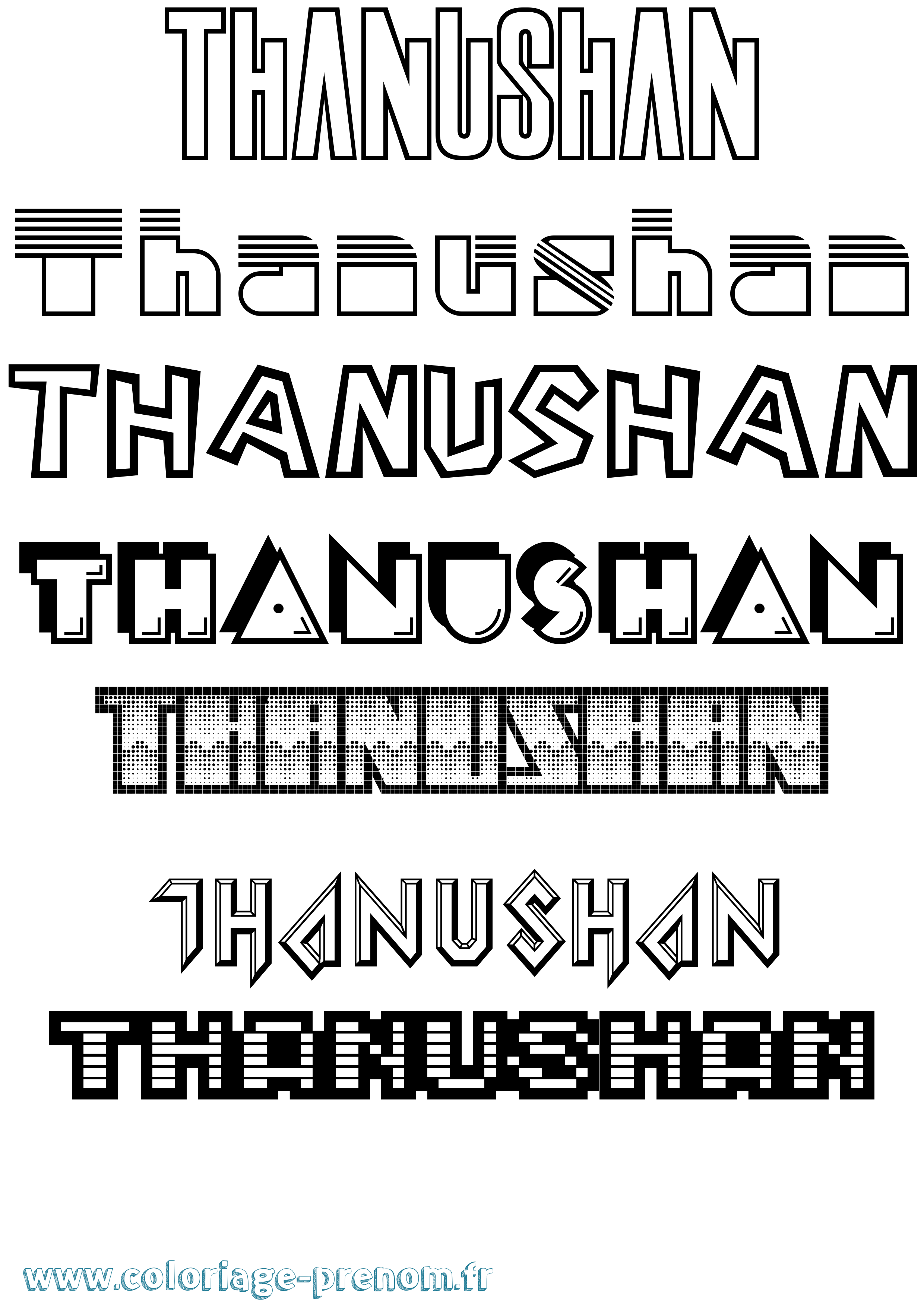 Coloriage prénom Thanushan Jeux Vidéos