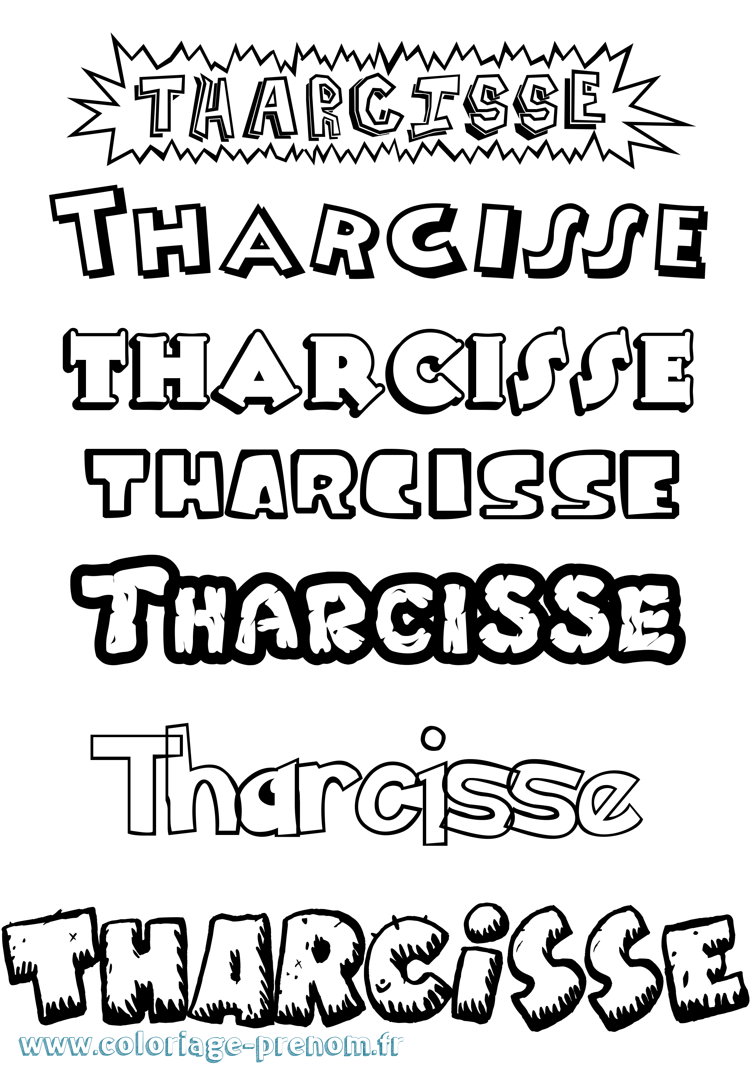 Coloriage prénom Tharcisse Dessin Animé