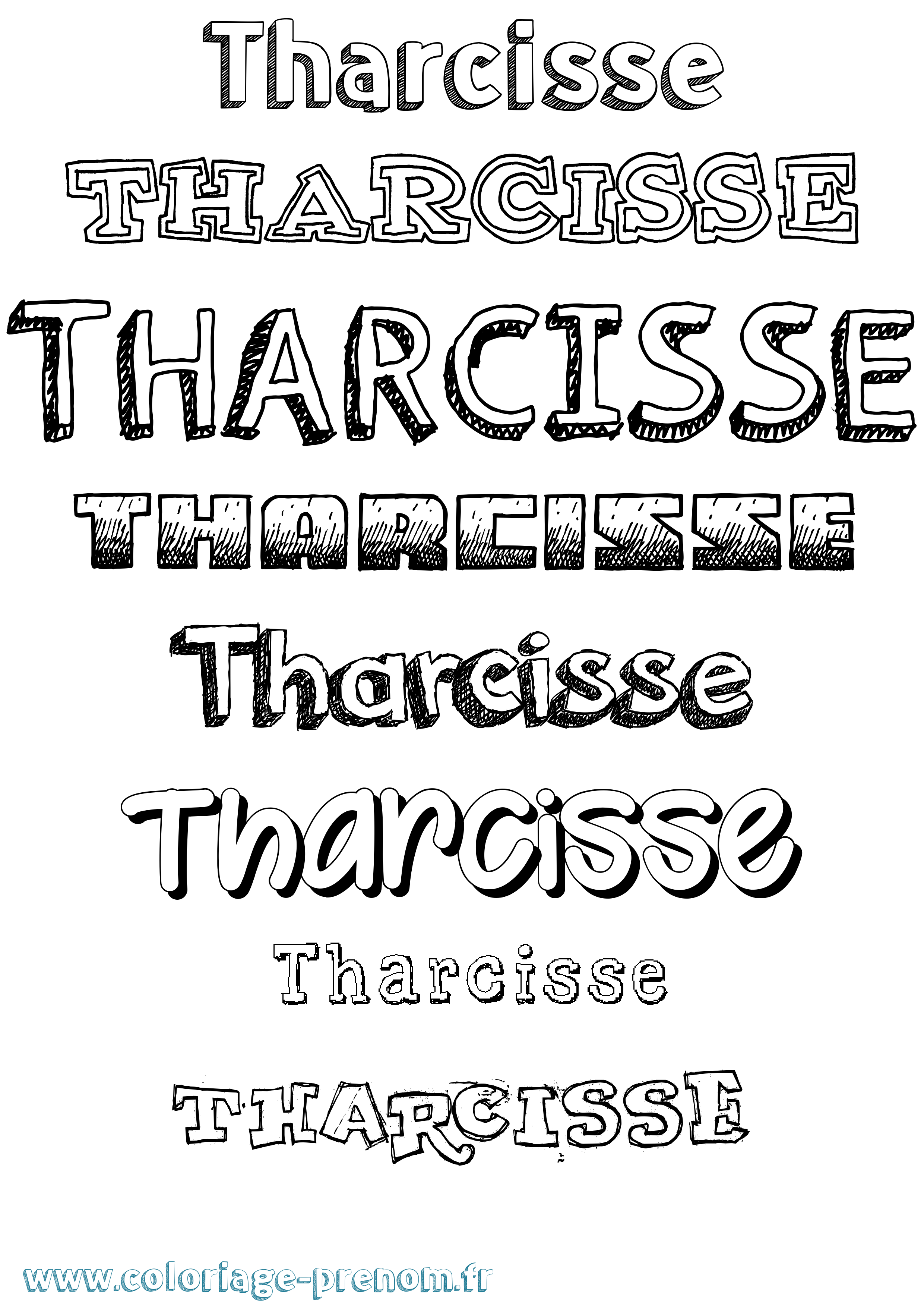 Coloriage prénom Tharcisse Dessiné