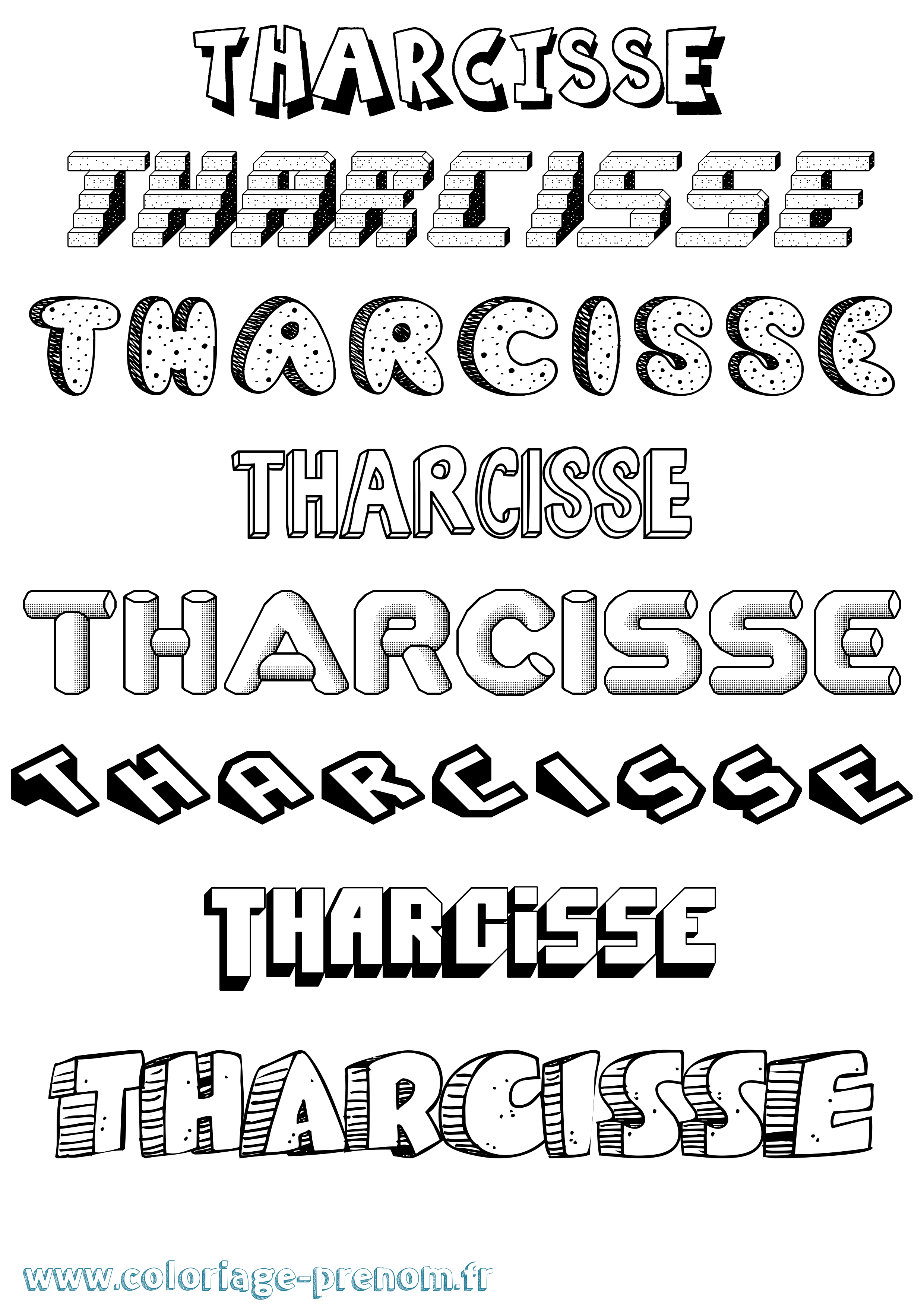Coloriage prénom Tharcisse Effet 3D