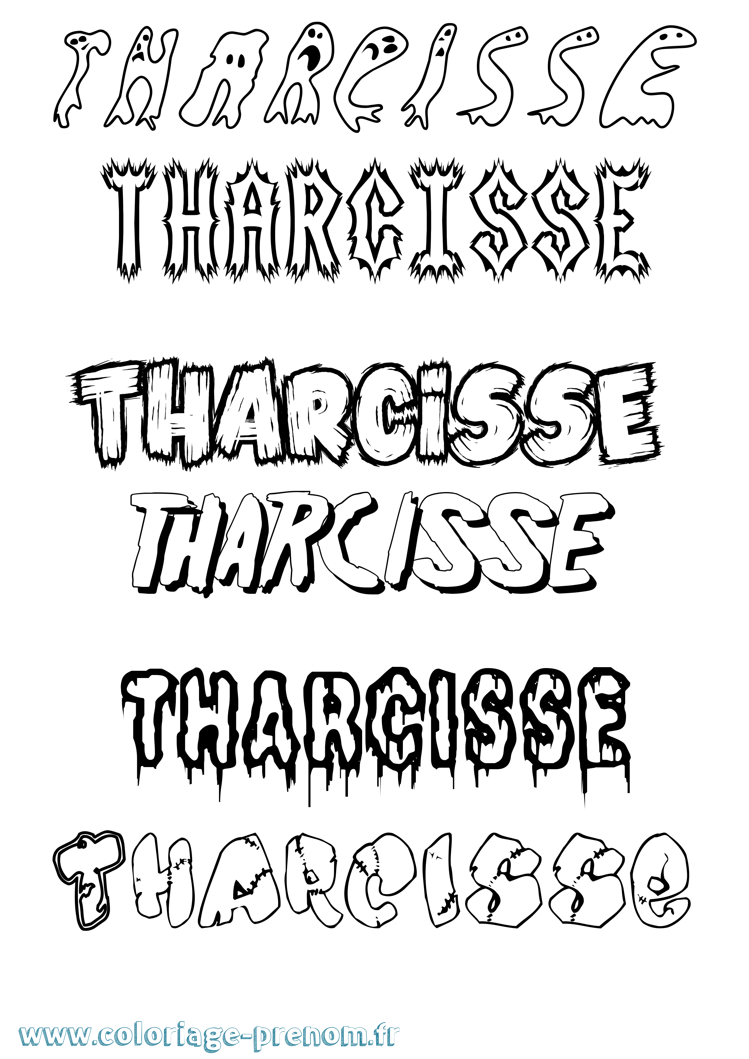 Coloriage prénom Tharcisse Frisson