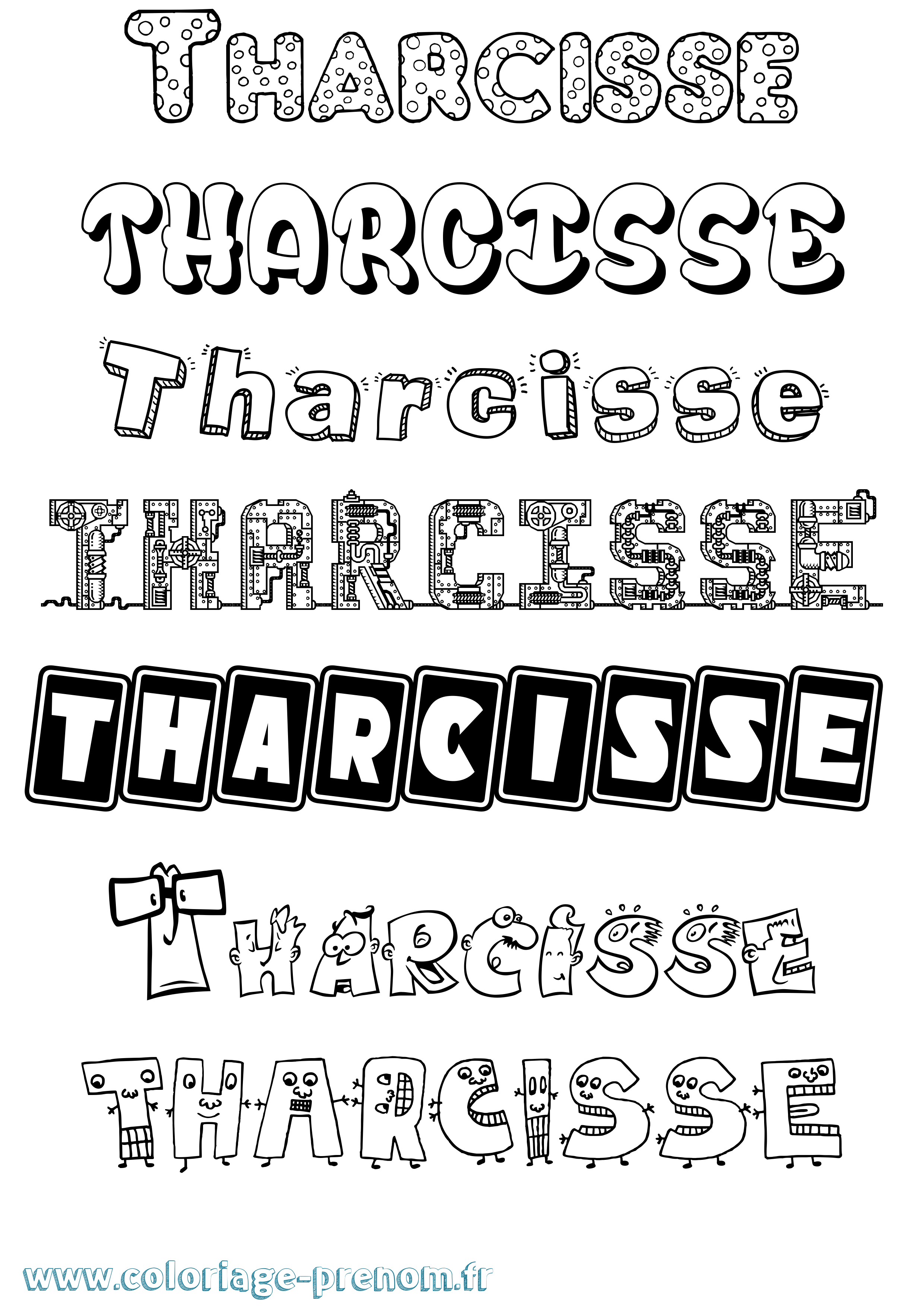 Coloriage prénom Tharcisse Fun