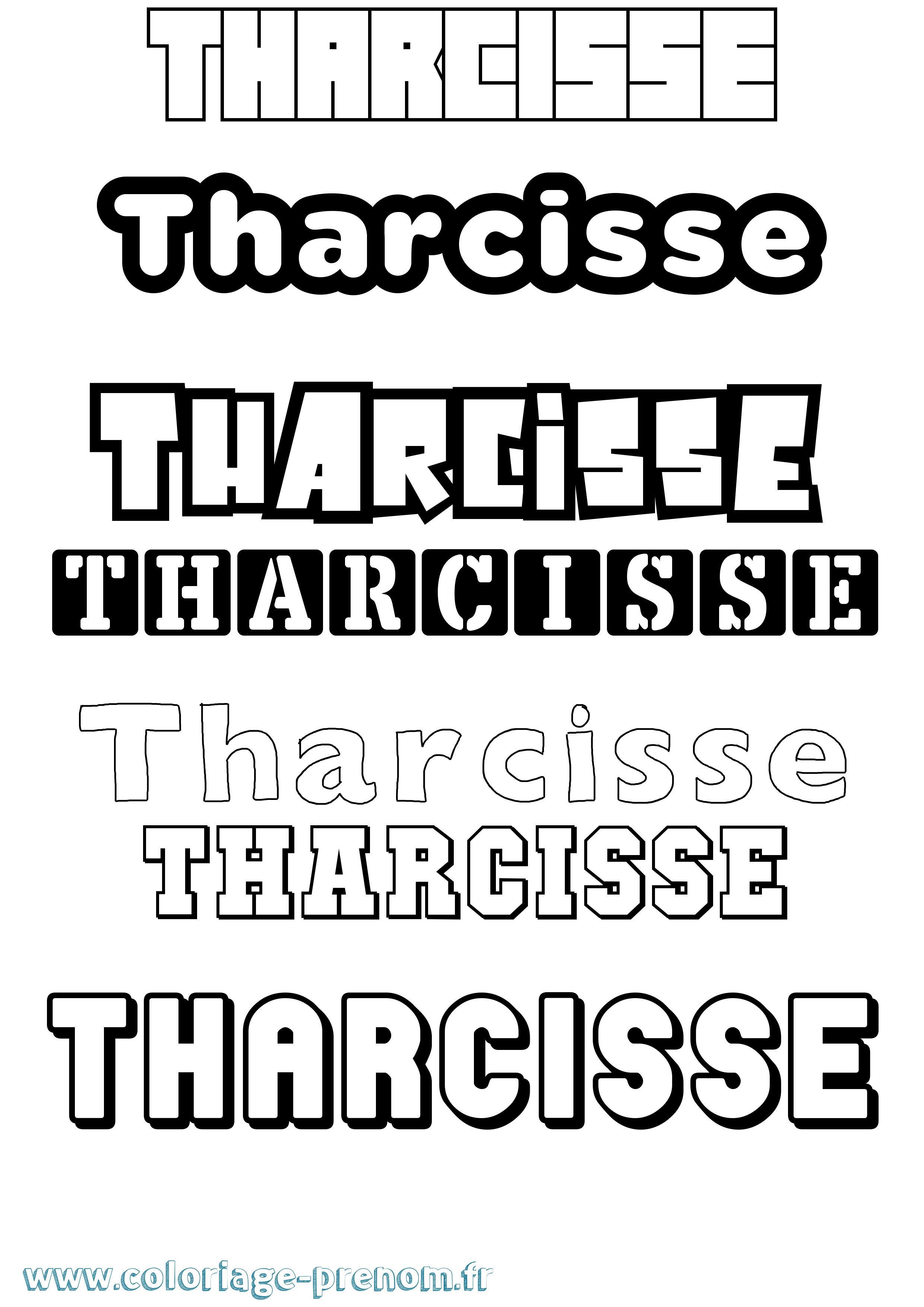 Coloriage prénom Tharcisse Simple