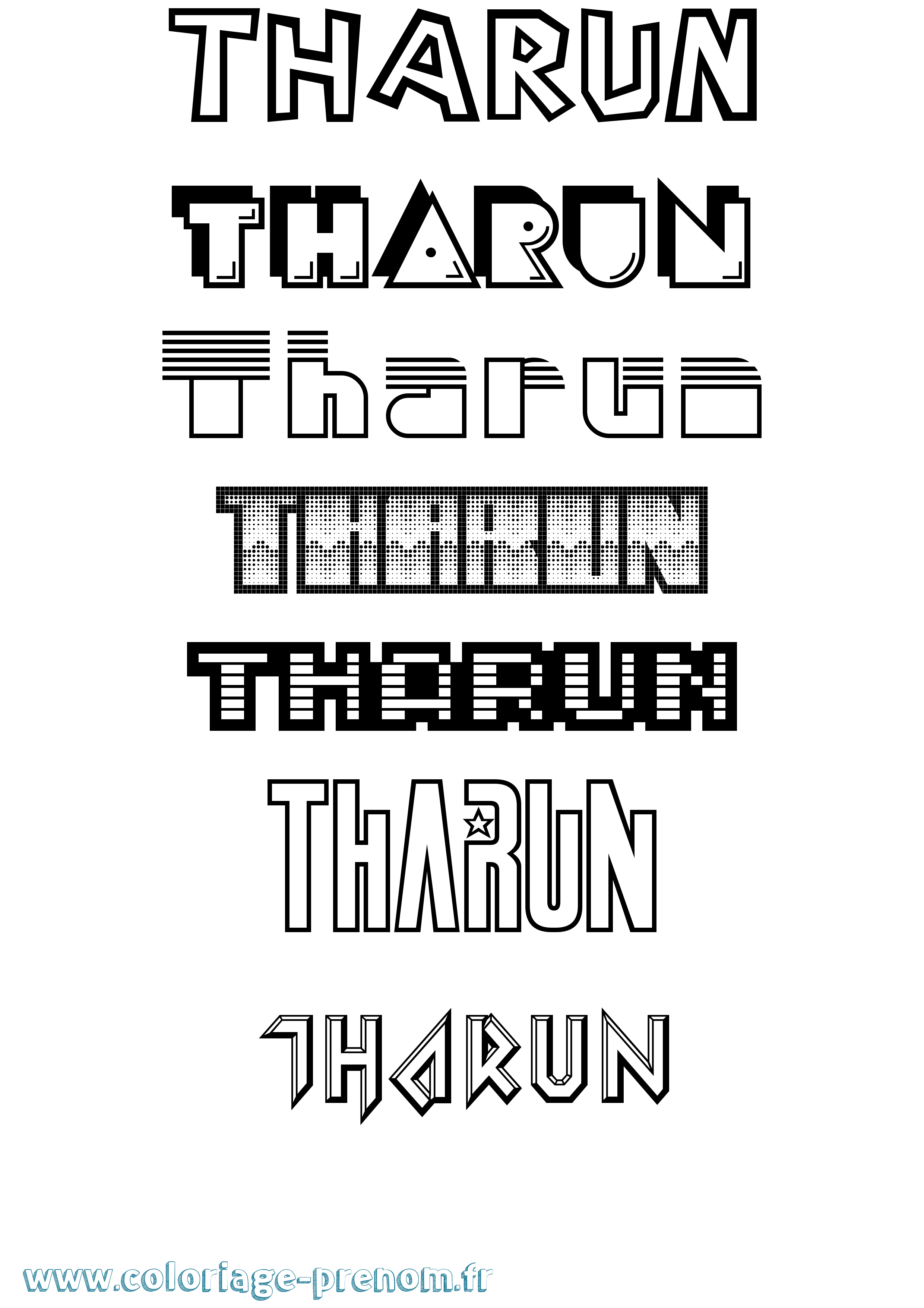 Coloriage prénom Tharun Jeux Vidéos