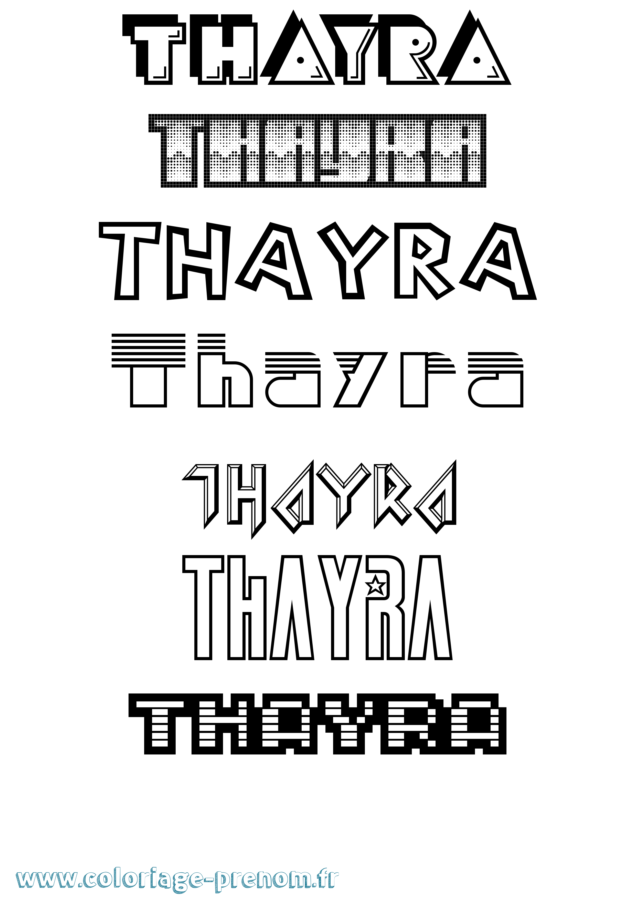 Coloriage prénom Thayra Jeux Vidéos