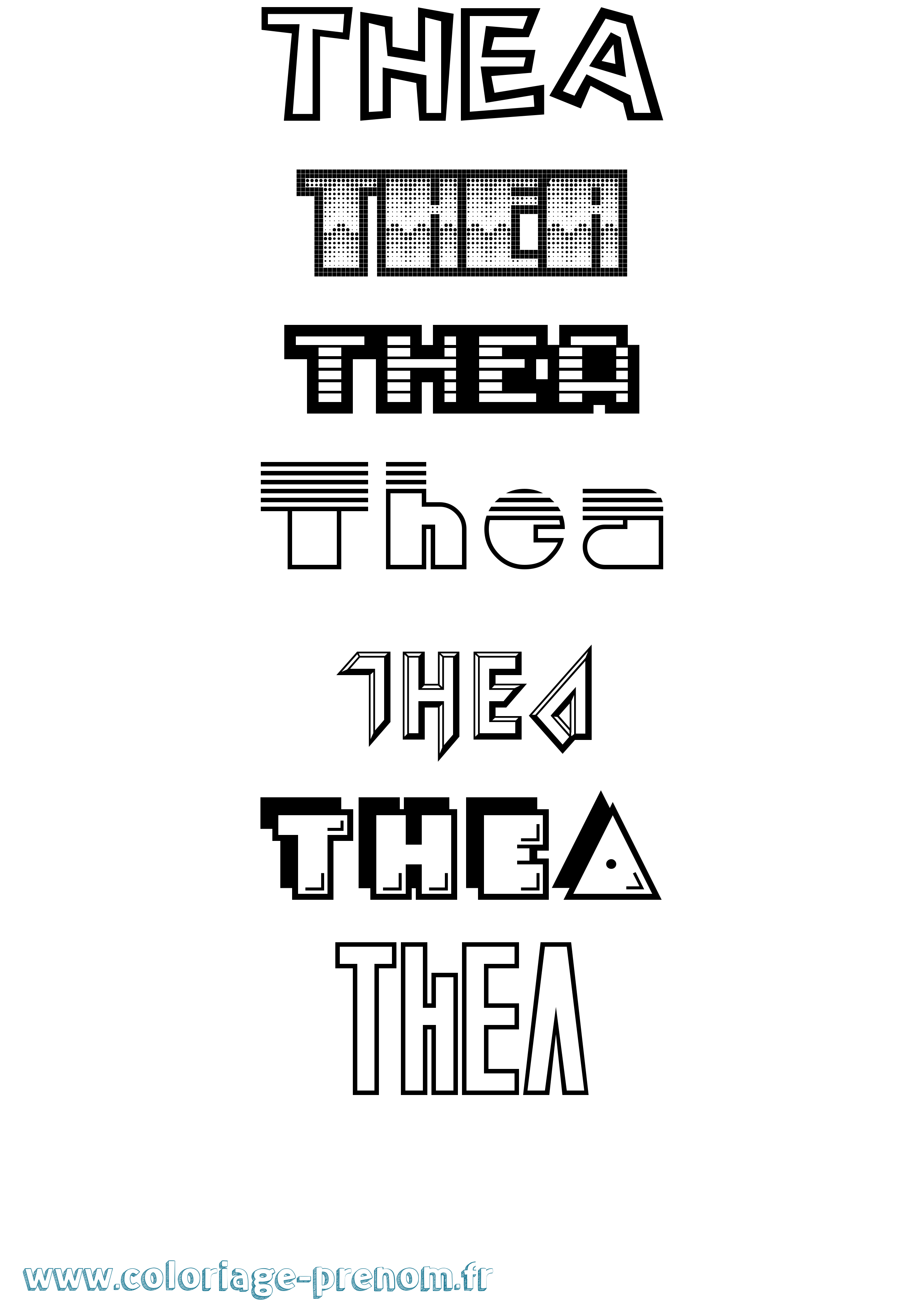 Coloriage Thea Jeux Vidéos Coloriage prénom Thea Jeux Vidéos