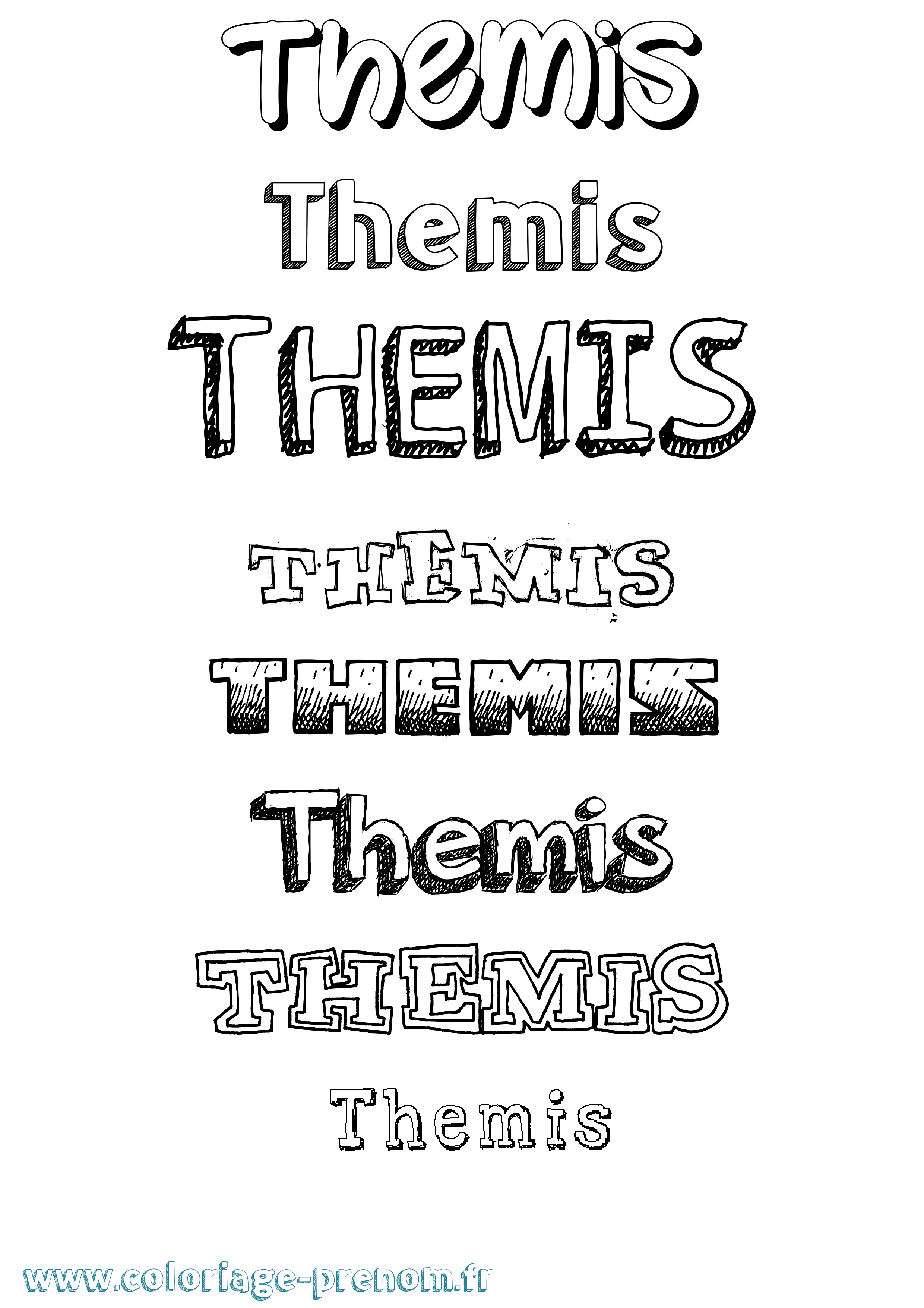 Coloriage Themis Dessiné Coloriage prénom Themis Dessiné