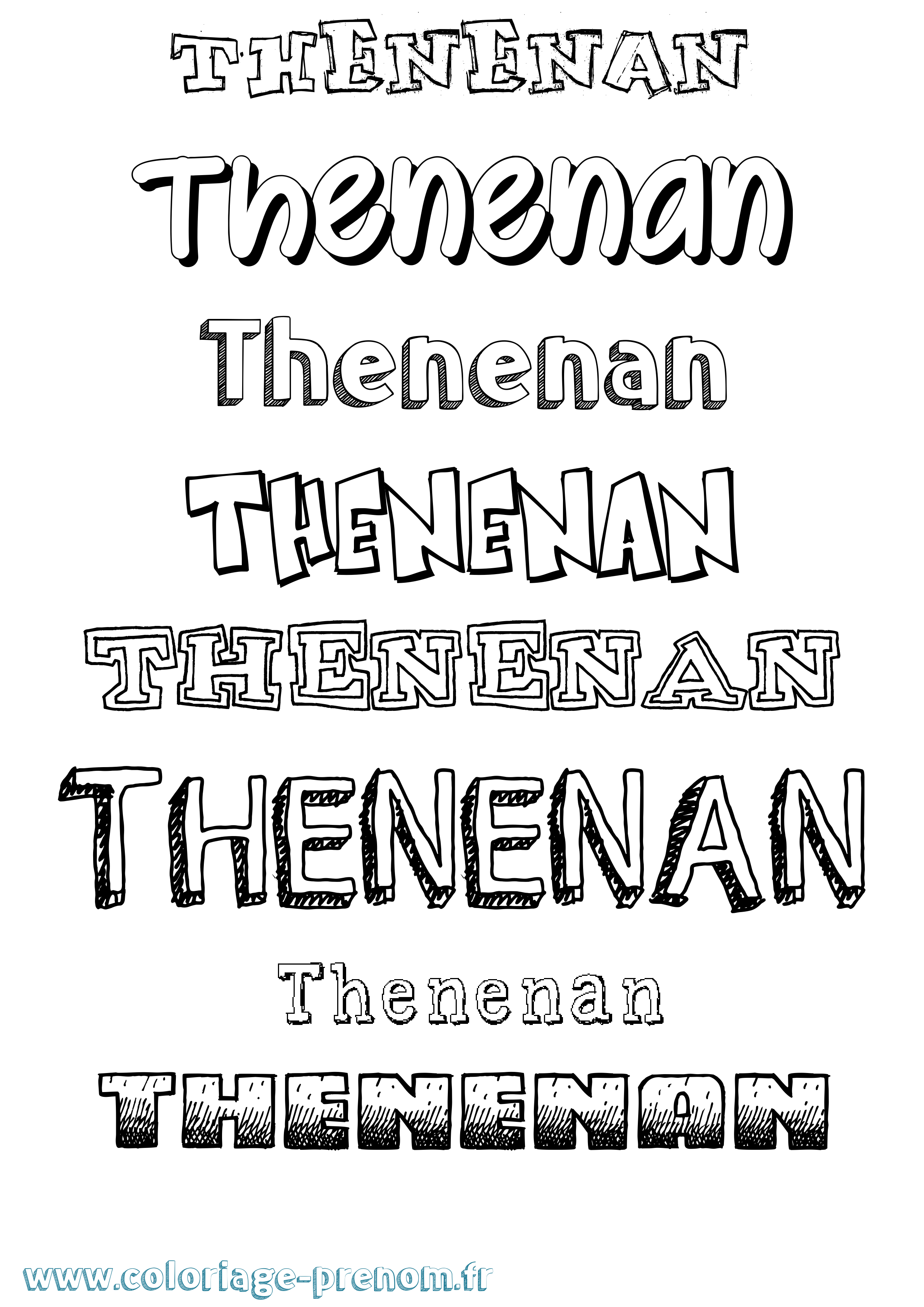 Coloriage prénom Thenenan Dessiné
