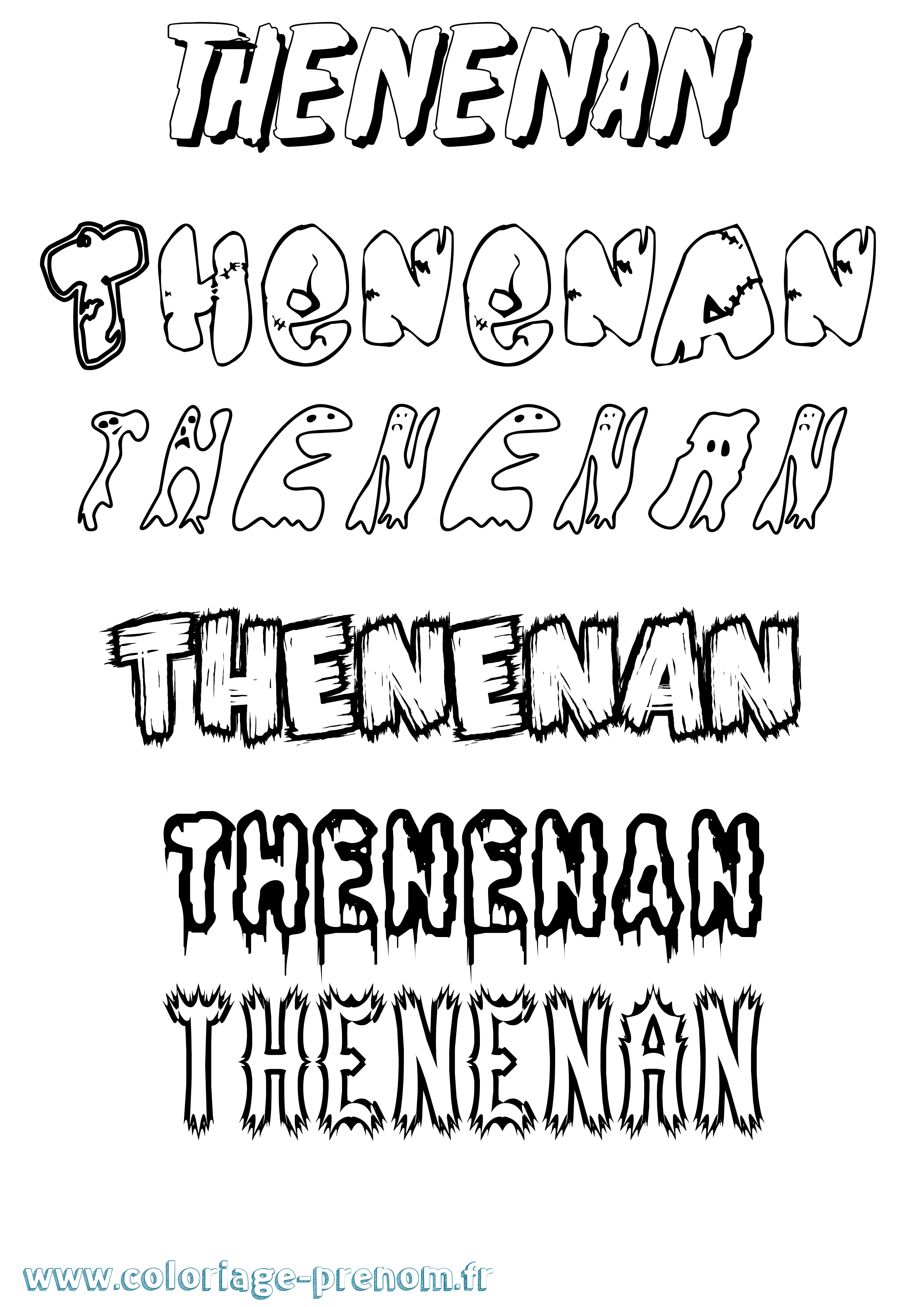 Coloriage prénom Thenenan Frisson