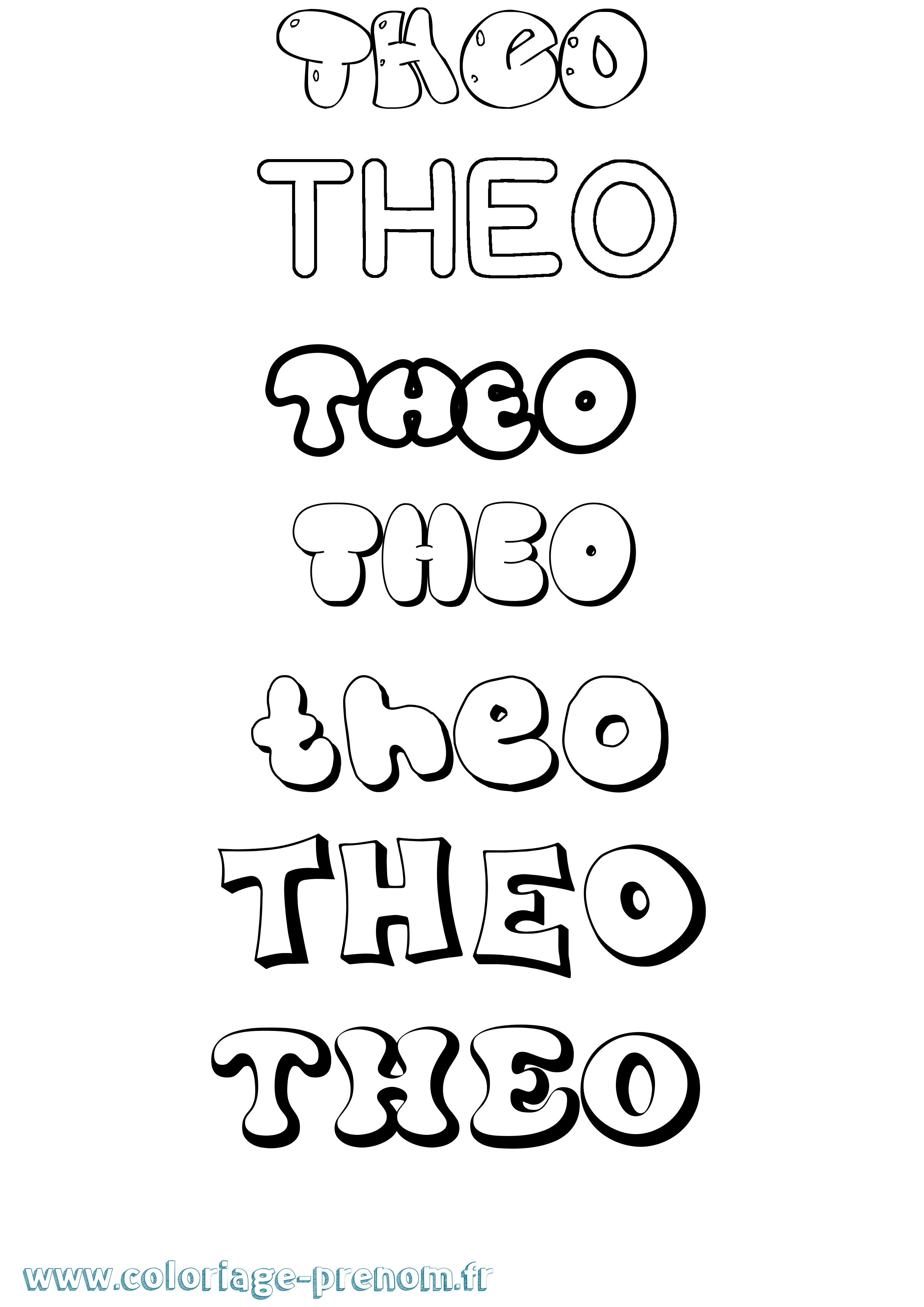 Coloriage prénom Theo