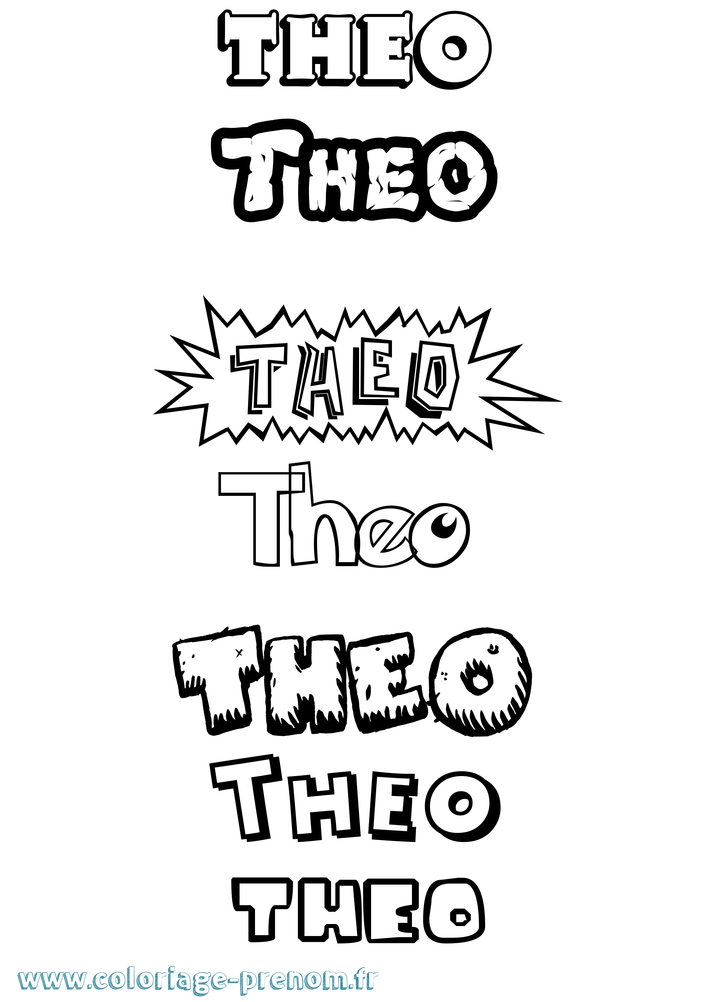 Coloriage prénom Theo