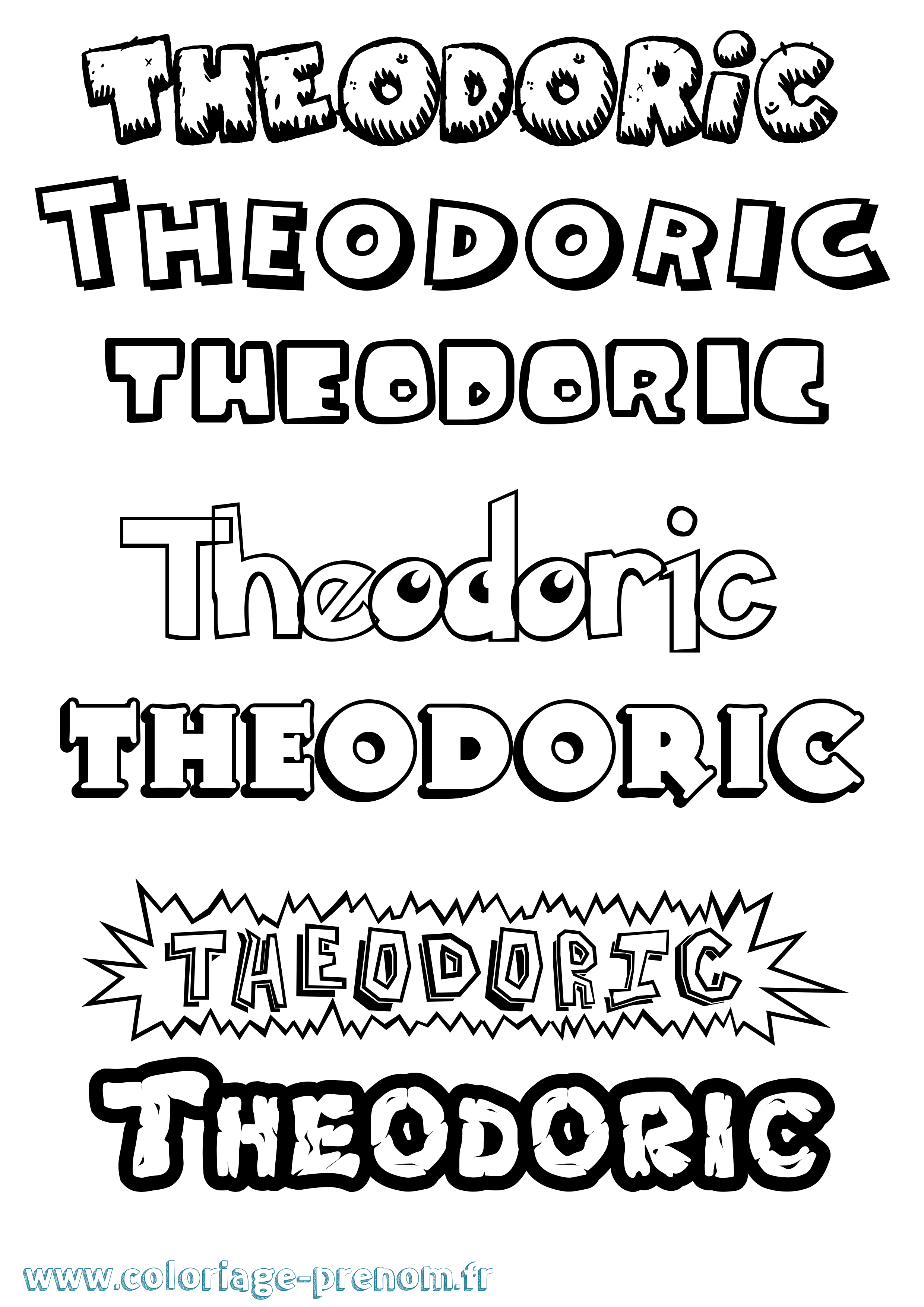 Coloriage prénom Theodoric Dessin Animé