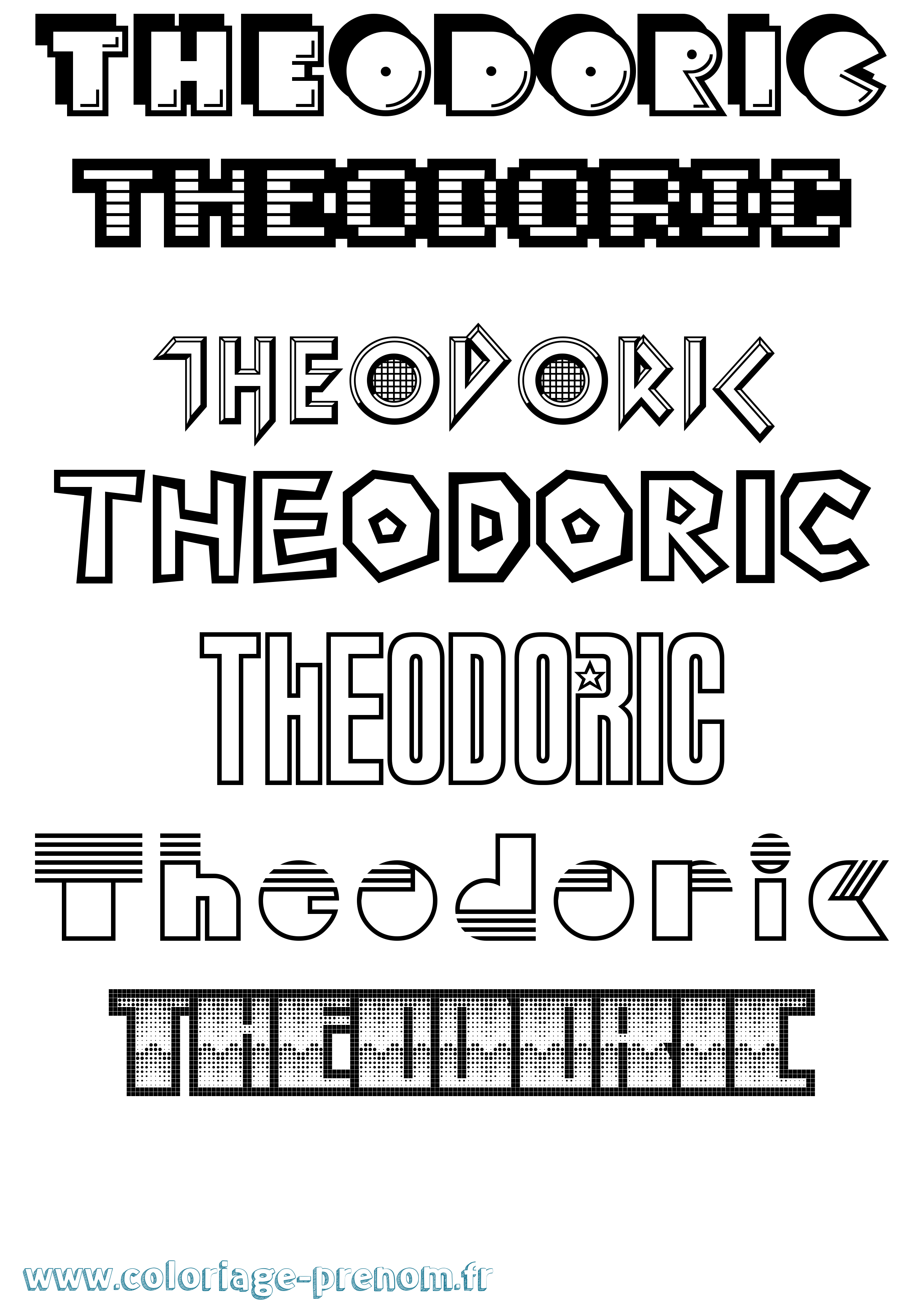 Coloriage Theodoric Jeux Vidéos Coloriage prénom Theodoric Jeux Vidéos