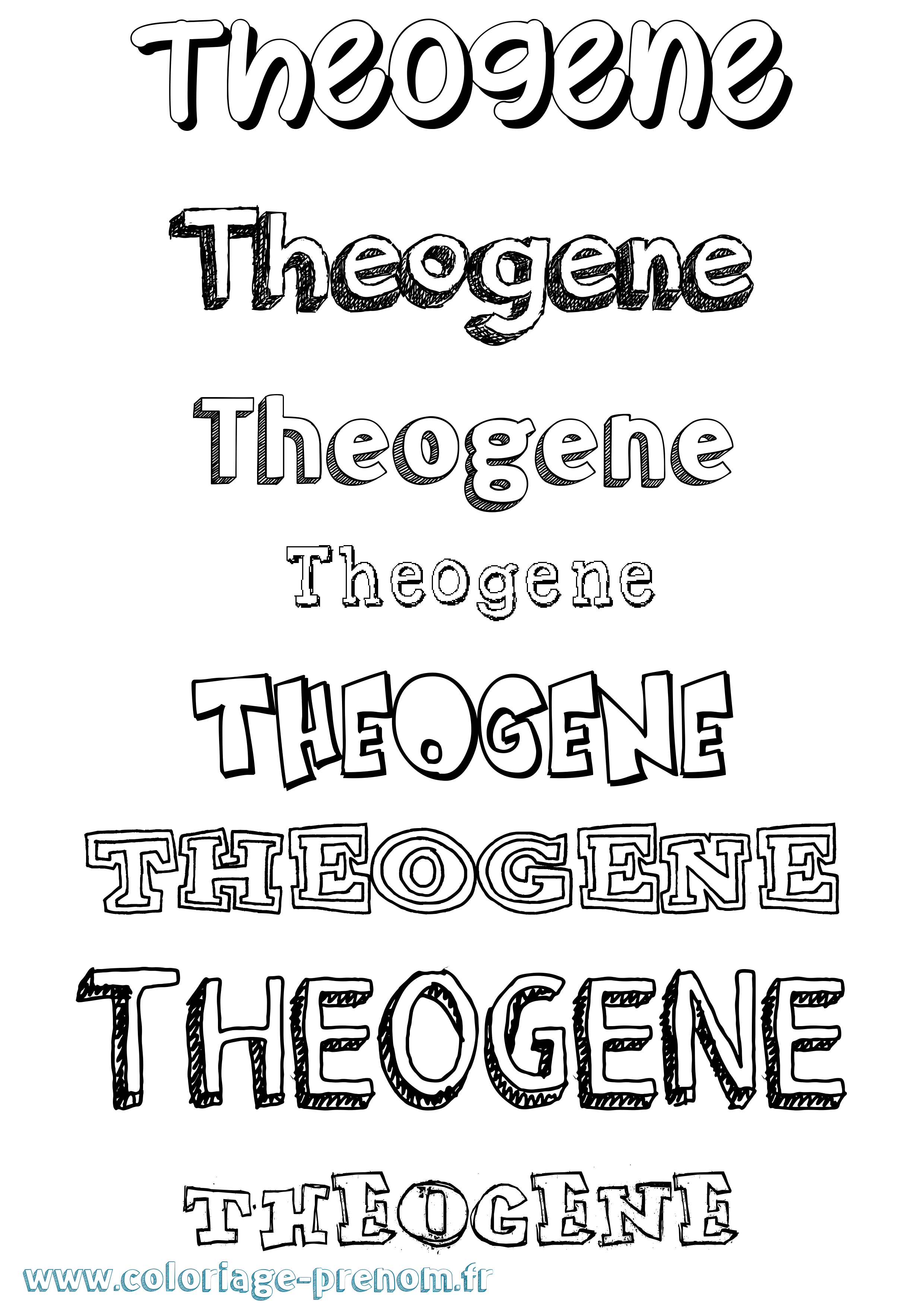 Coloriage prénom Theogene Dessiné