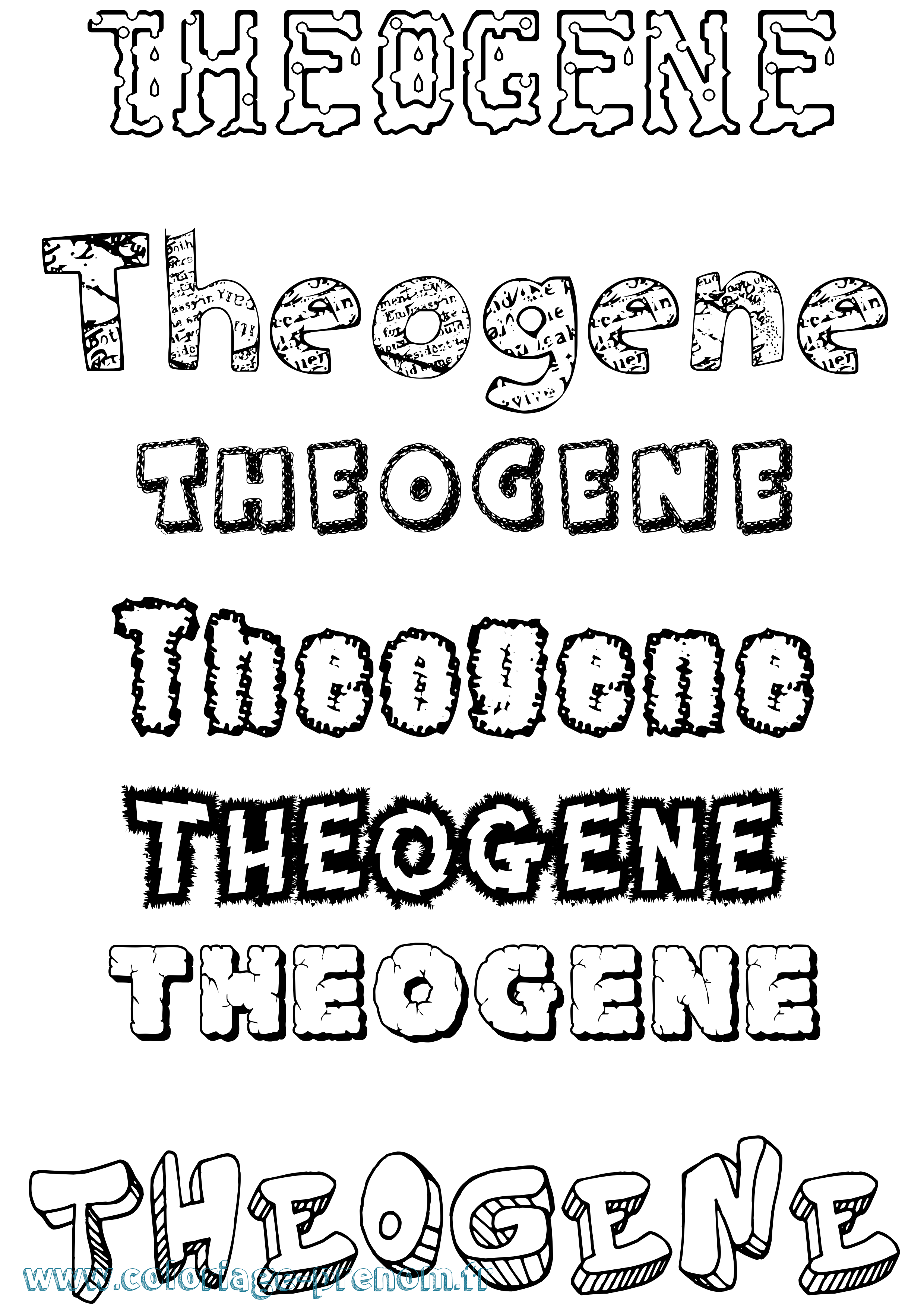 Coloriage prénom Theogene Destructuré