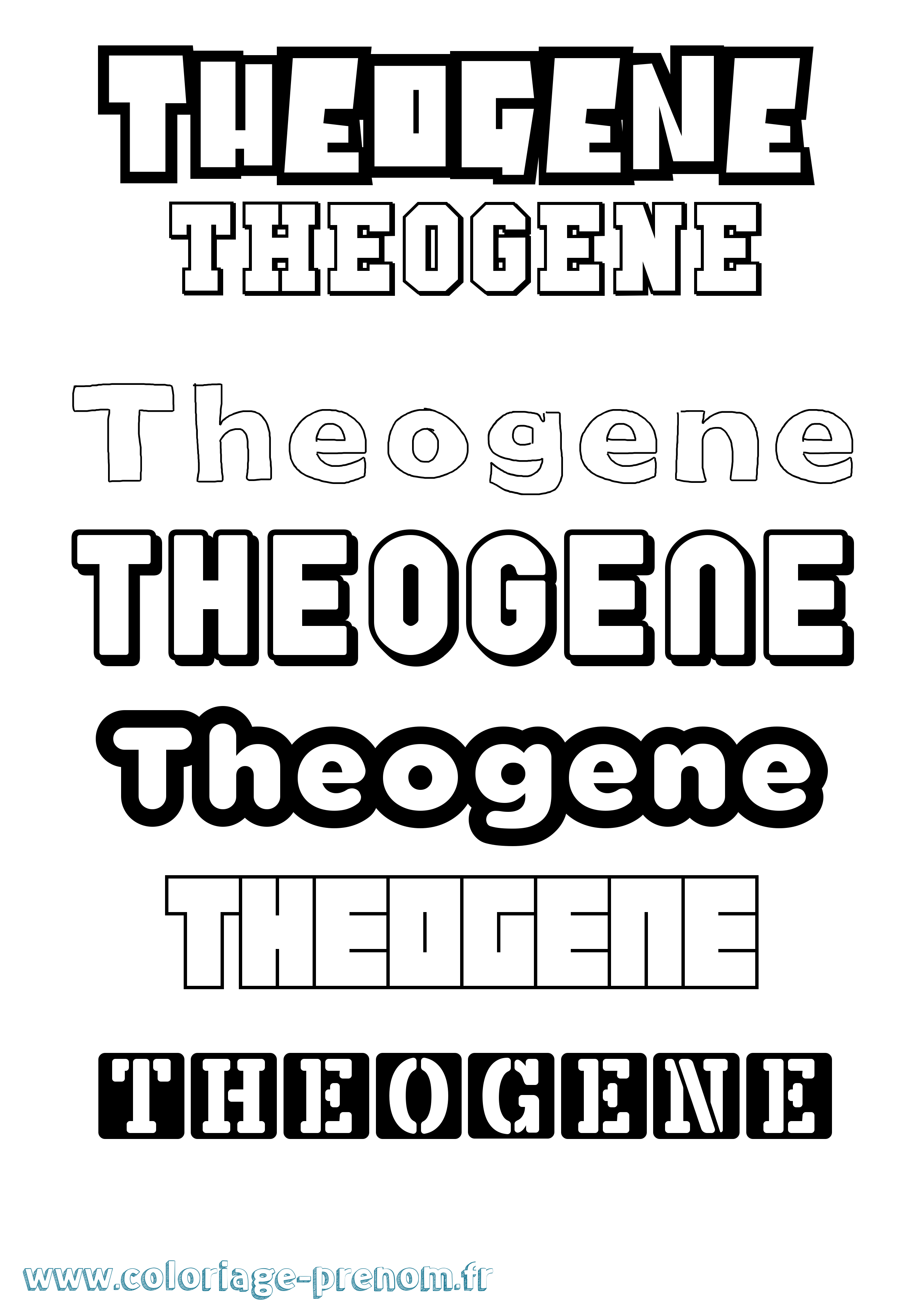 Coloriage prénom Theogene Simple