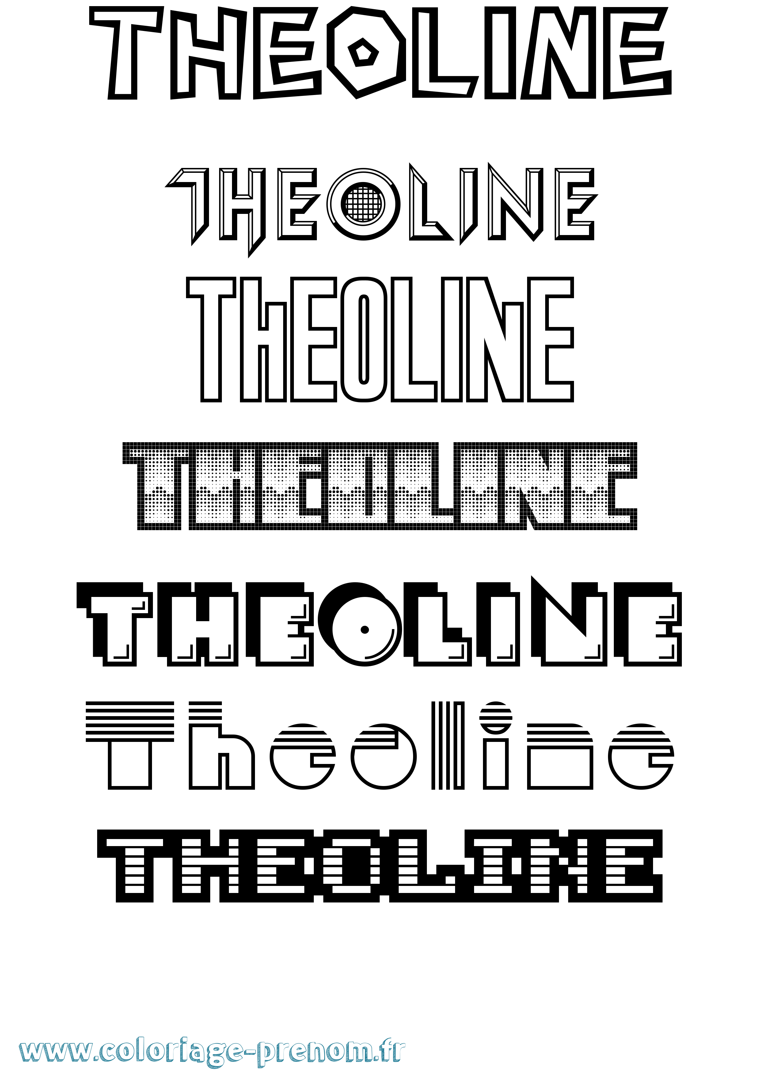 Coloriage prénom Theoline Jeux Vidéos