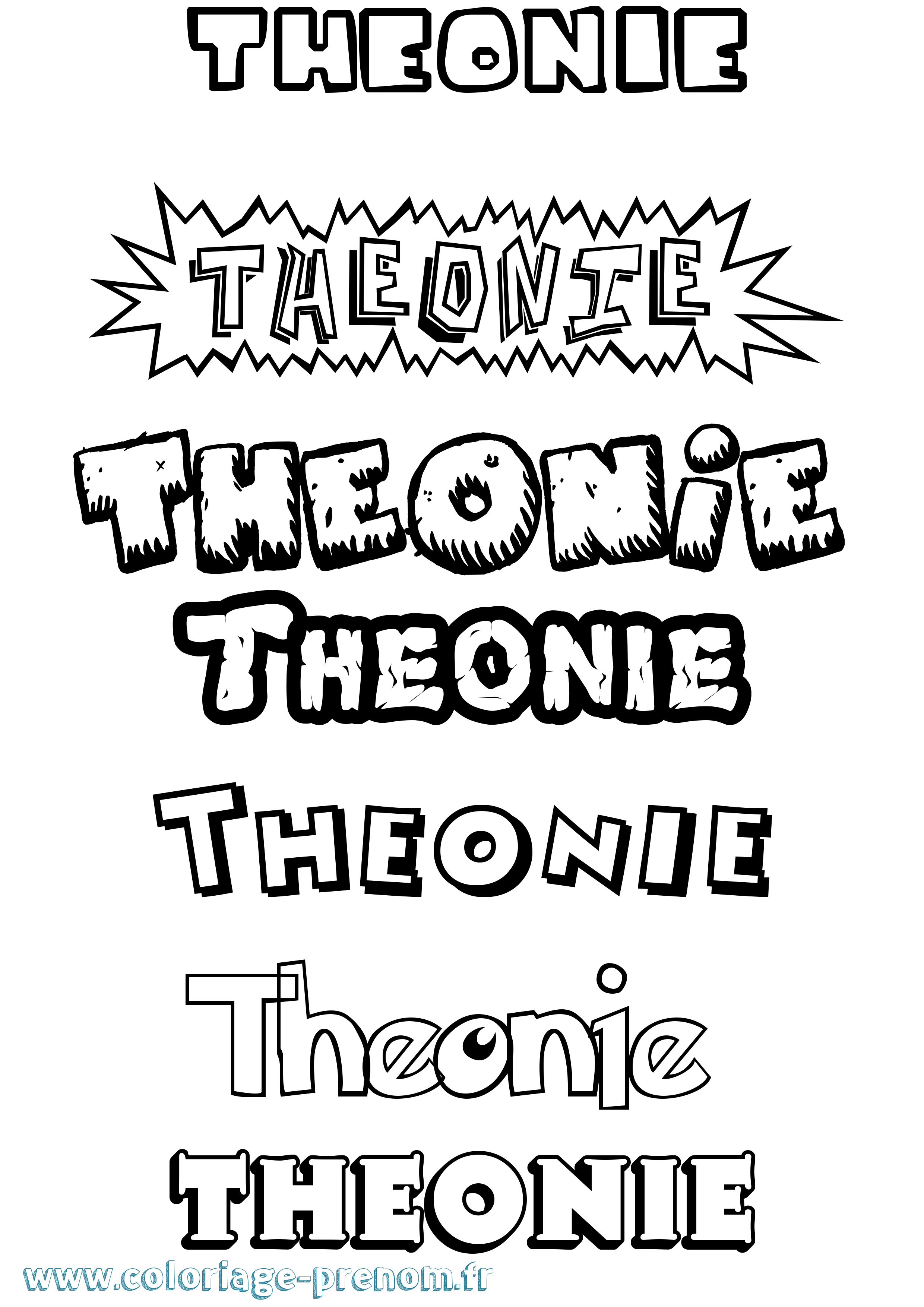 Coloriage Theonie Dessin Animé Coloriage prénom Theonie Dessin Animé