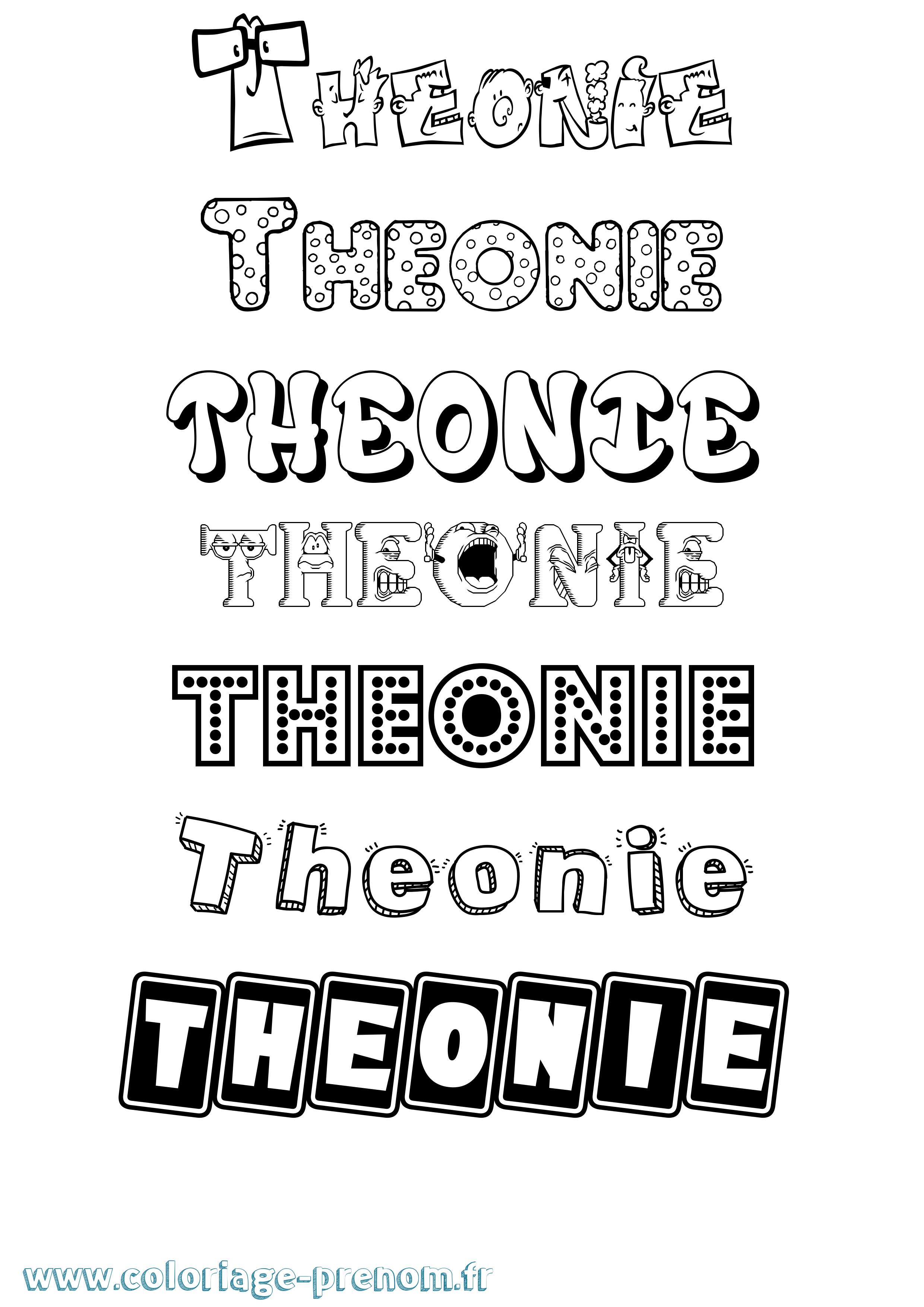 Coloriage Theonie Fun Coloriage prénom Theonie Fun