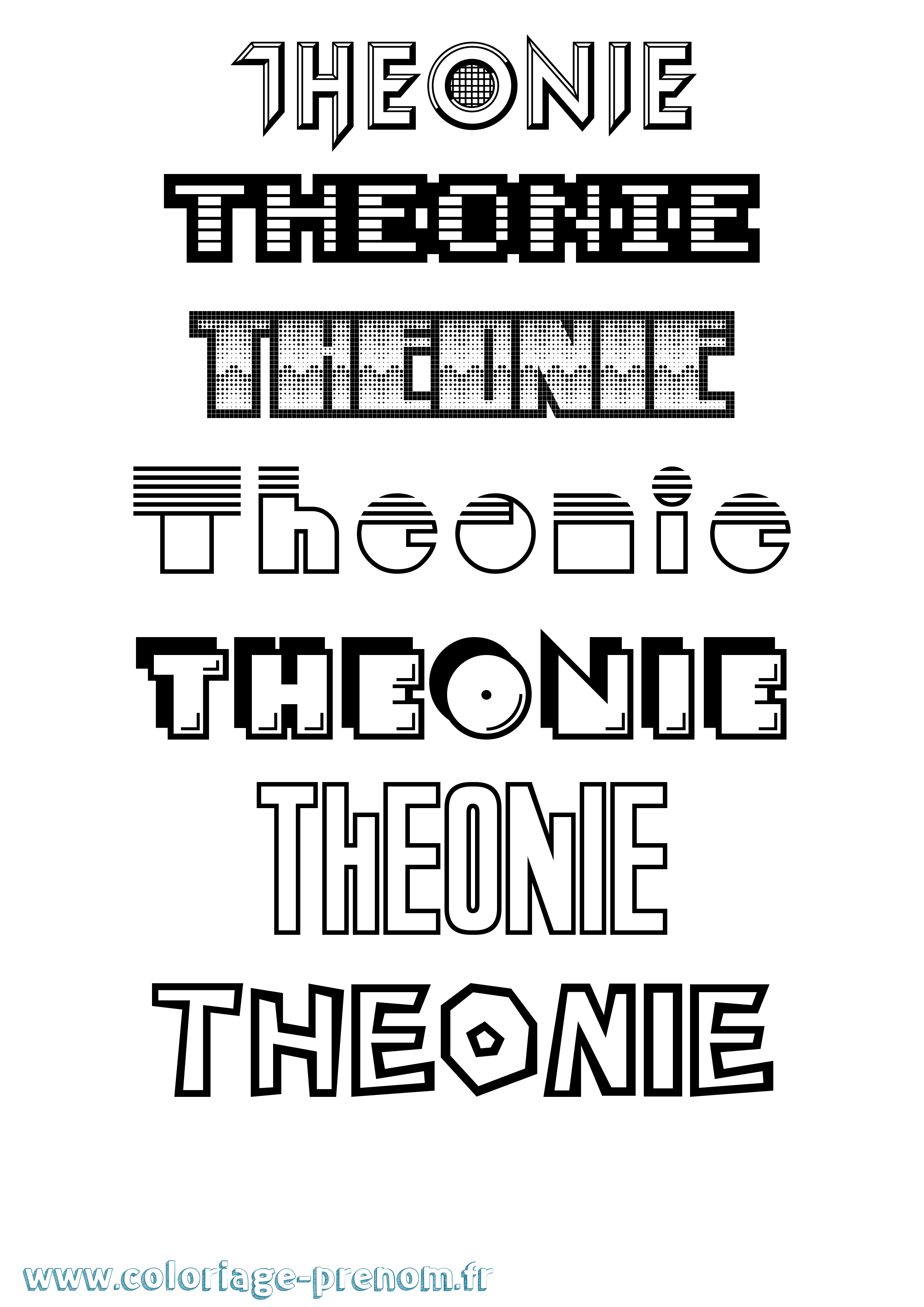 Coloriage Theonie Jeux Vidéos Coloriage prénom Theonie Jeux Vidéos