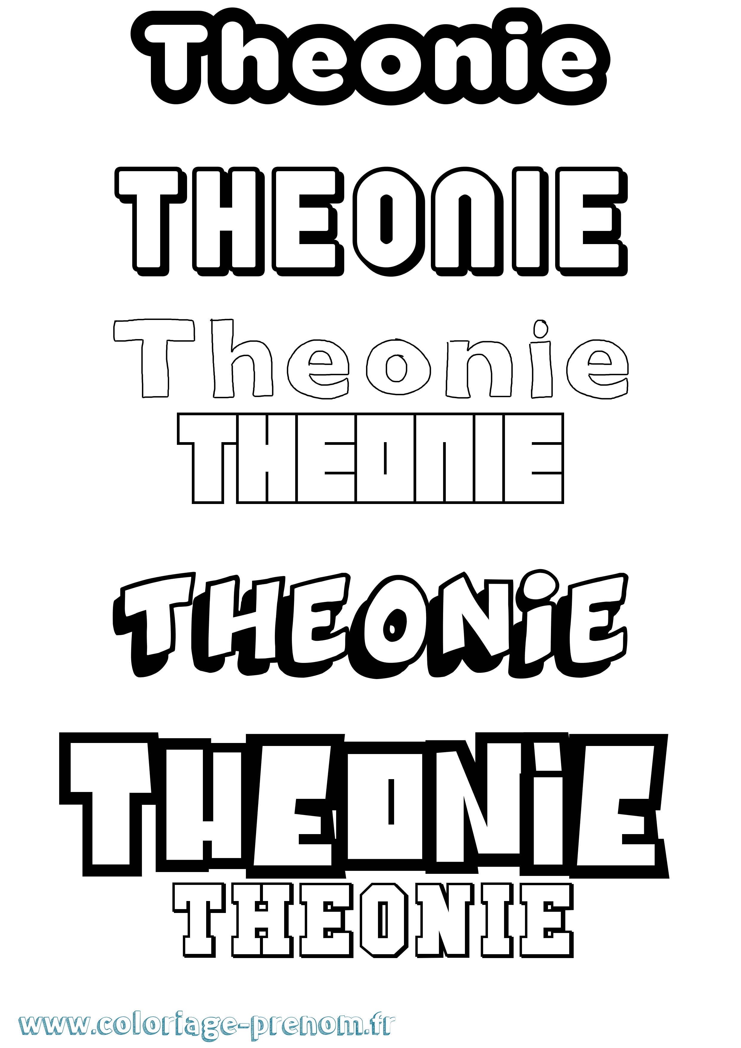 Coloriage Theonie Simple Coloriage prénom Theonie Simple