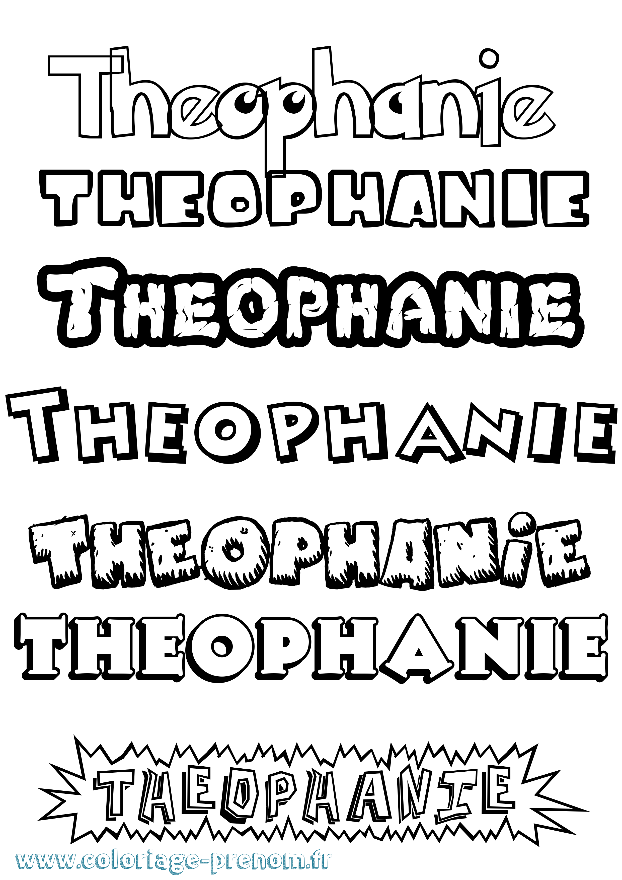 Coloriage prénom Theophanie Dessin Animé