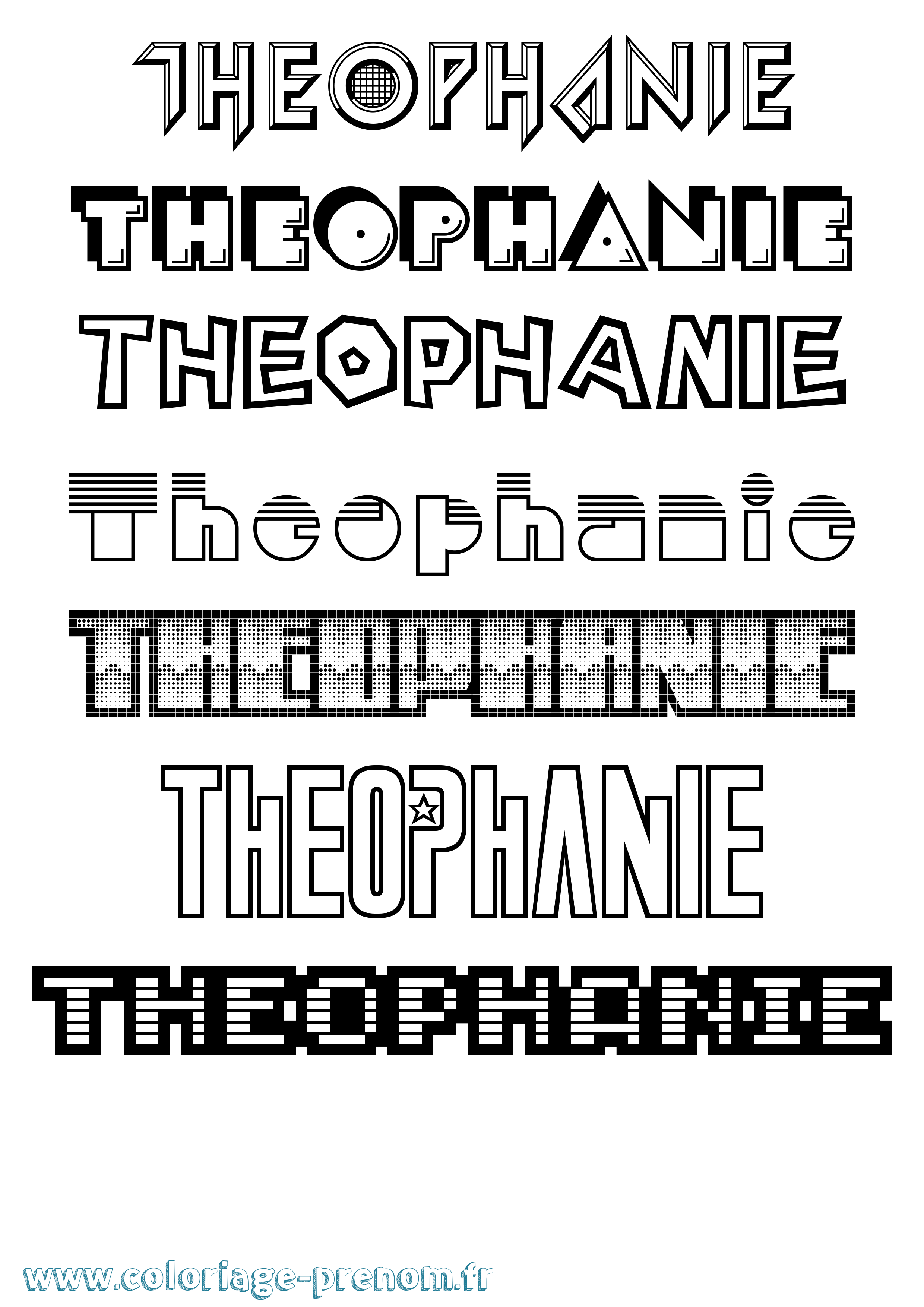 Coloriage prénom Theophanie Jeux Vidéos