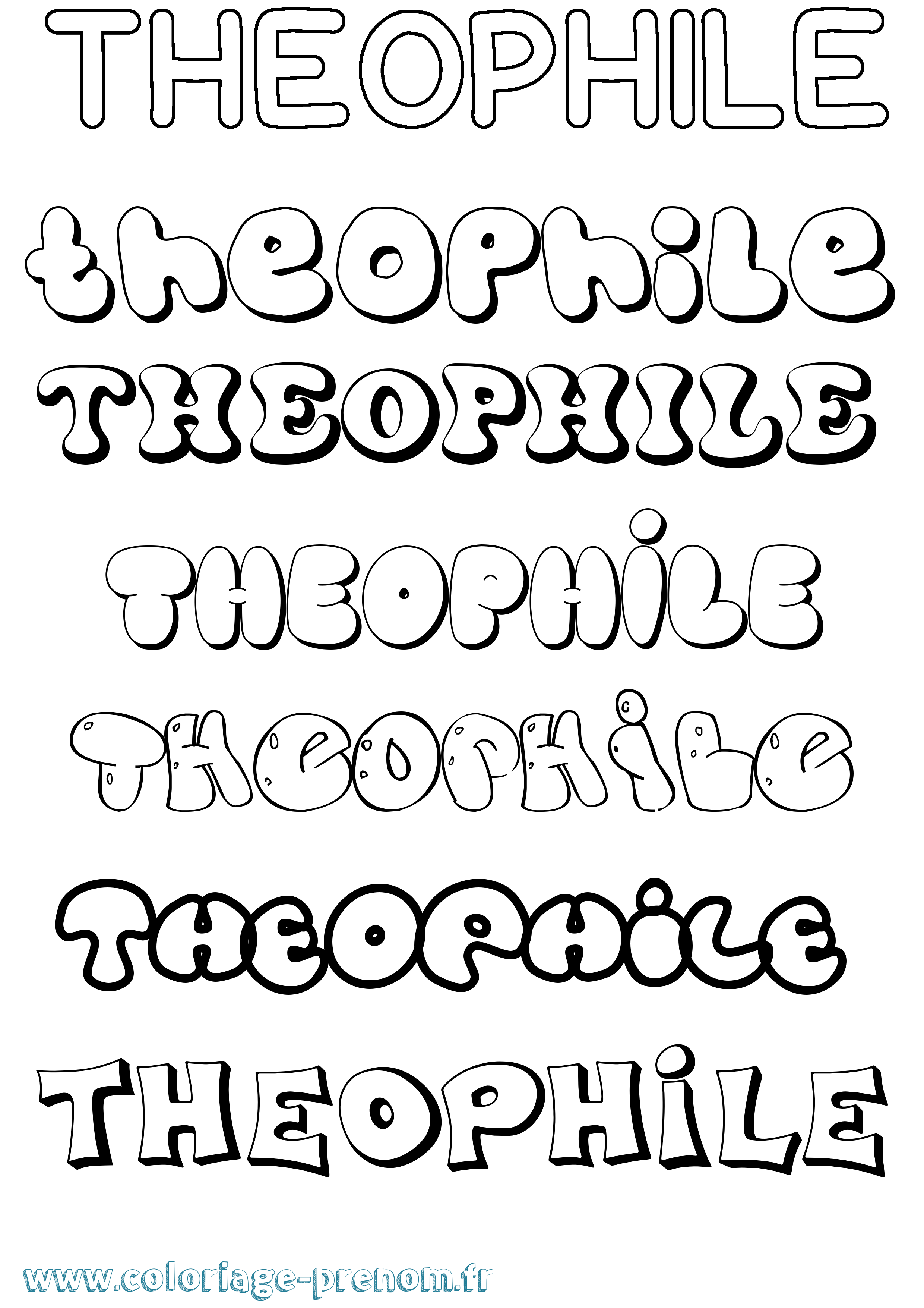 Coloriage Theophile Coloriage prénom Theophile