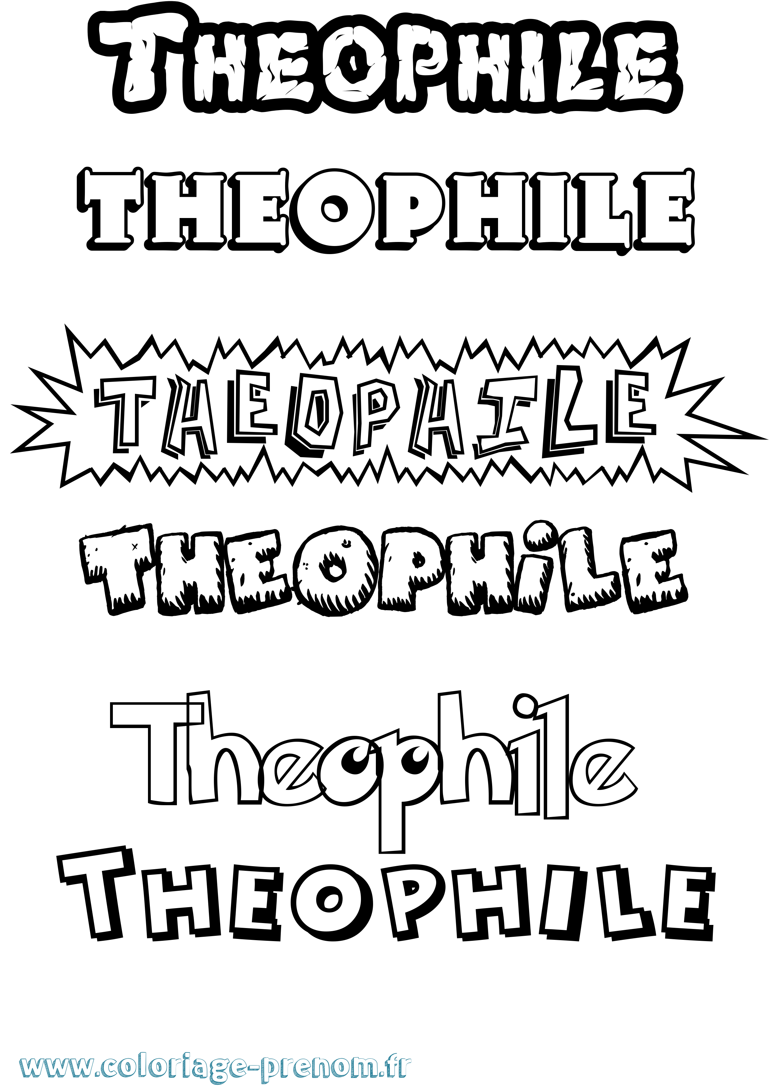 Coloriage Theophile Coloriage prénom Theophile
