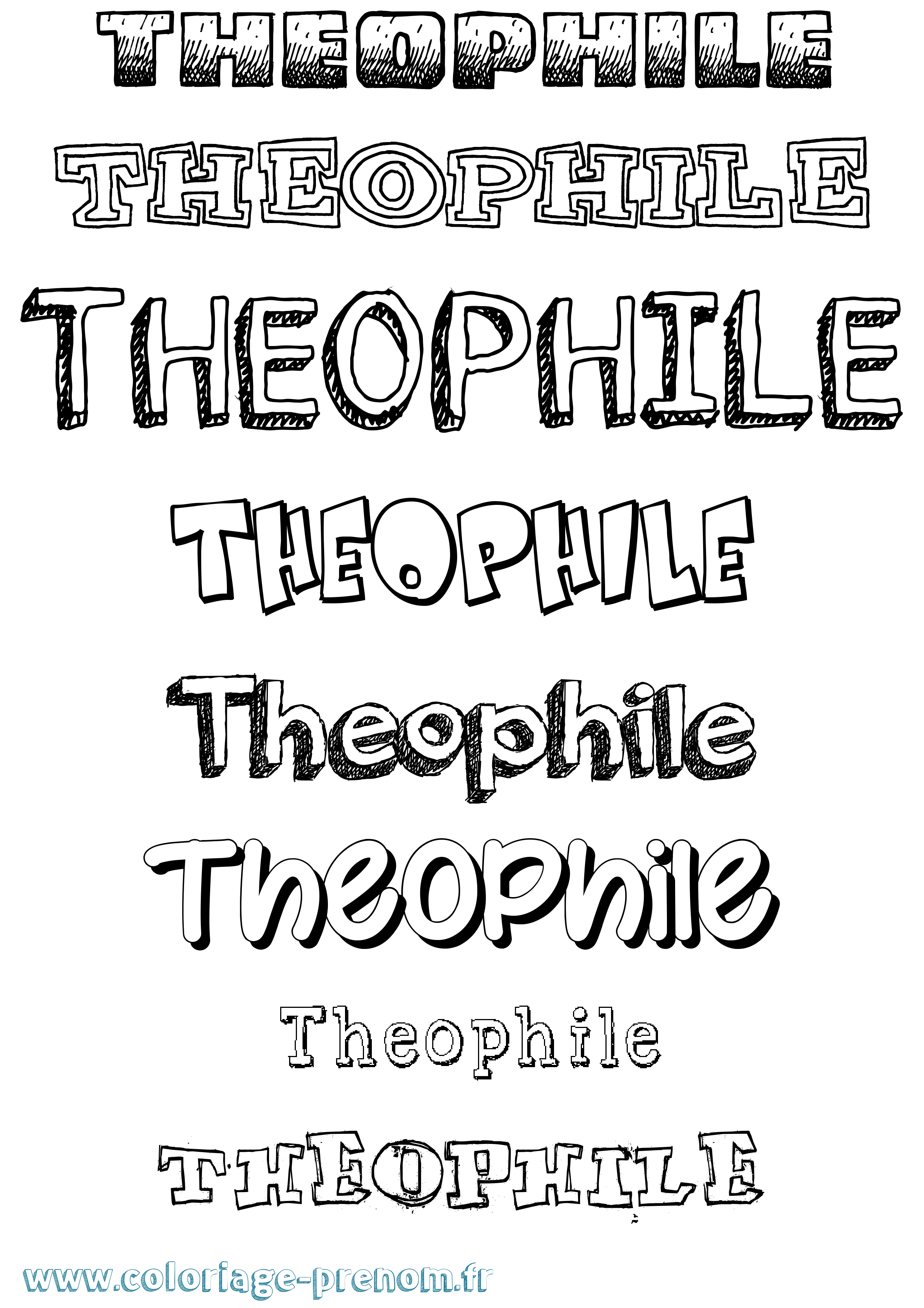 Coloriage Theophile Coloriage prénom Theophile