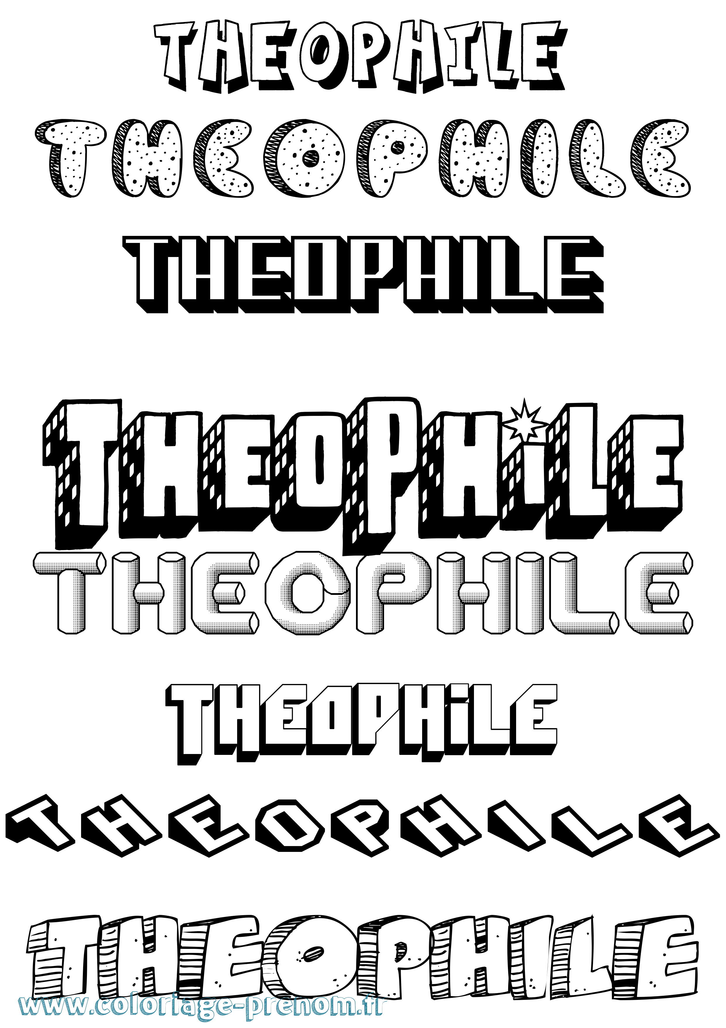 Coloriage Theophile Coloriage prénom Theophile