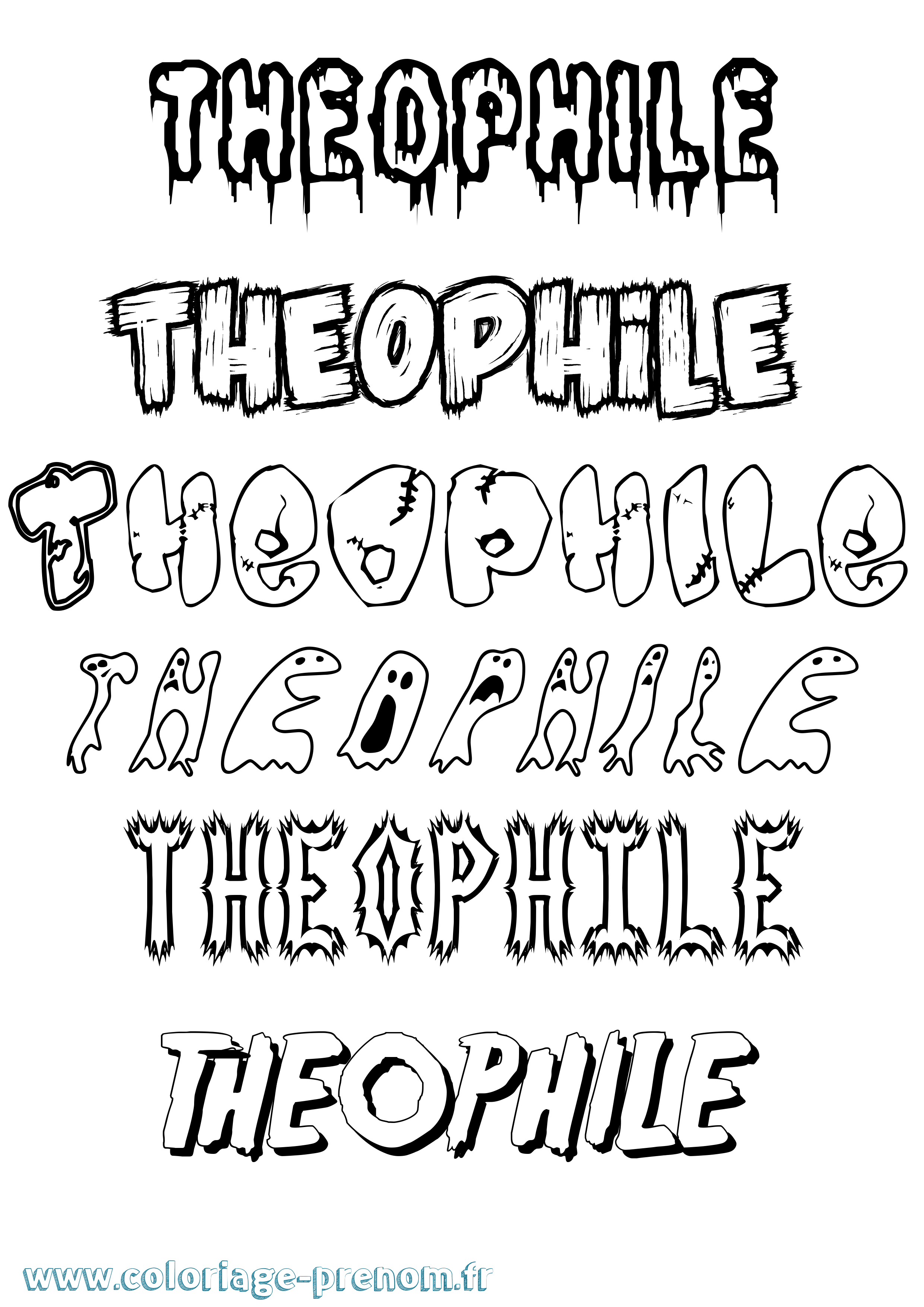 Coloriage Theophile Coloriage prénom Theophile