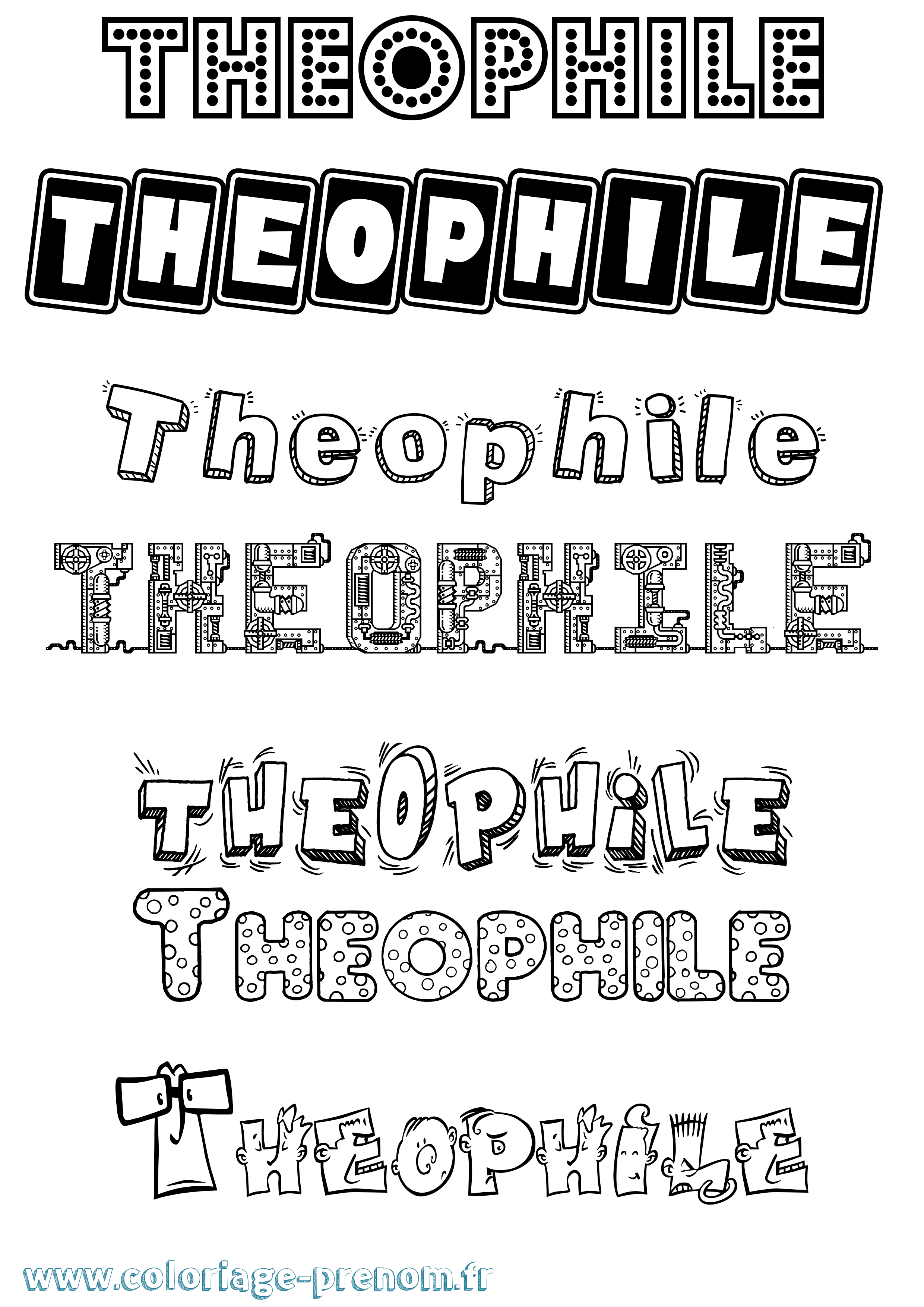 Coloriage Theophile Coloriage prénom Theophile