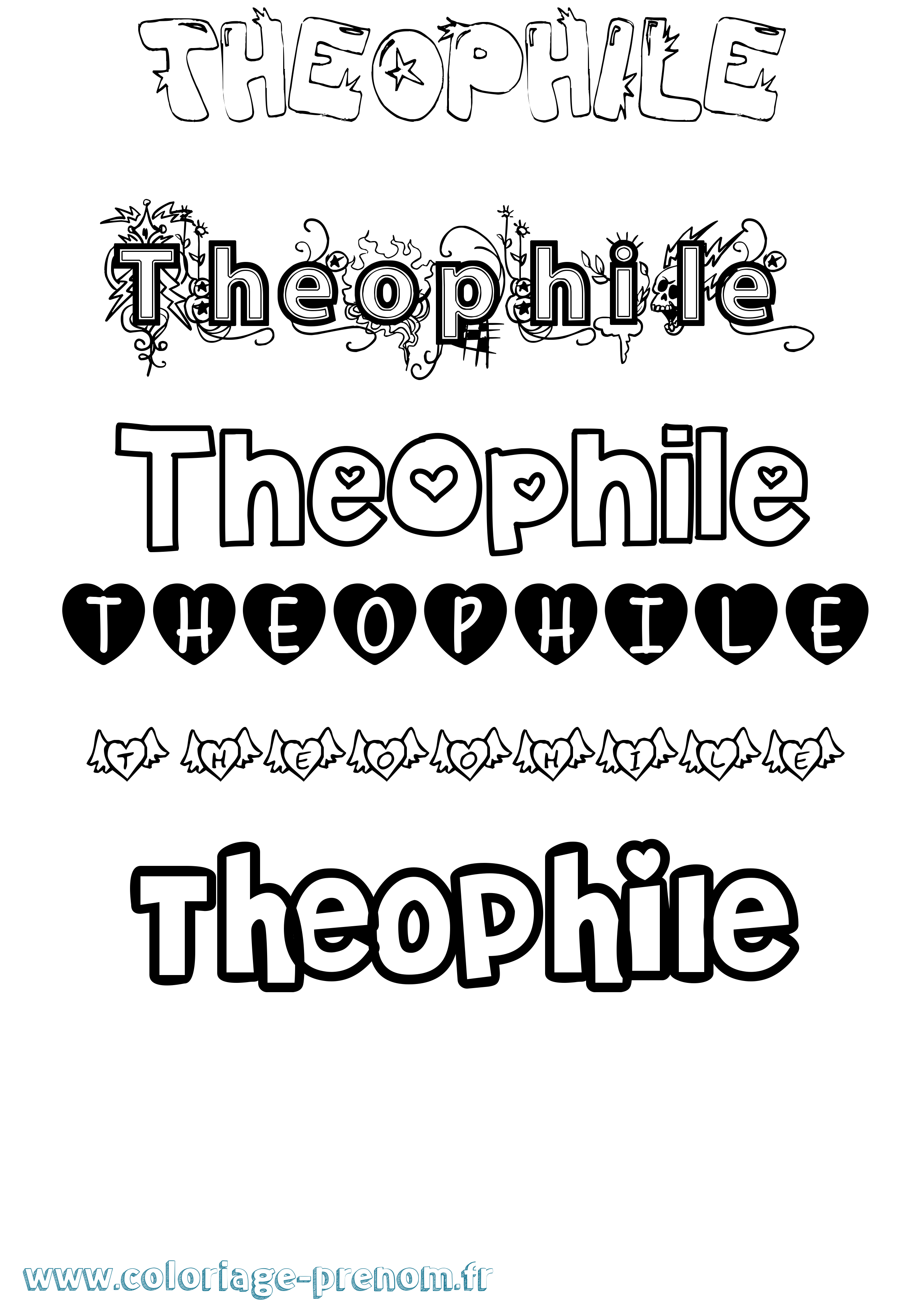 Coloriage Theophile Coloriage prénom Theophile