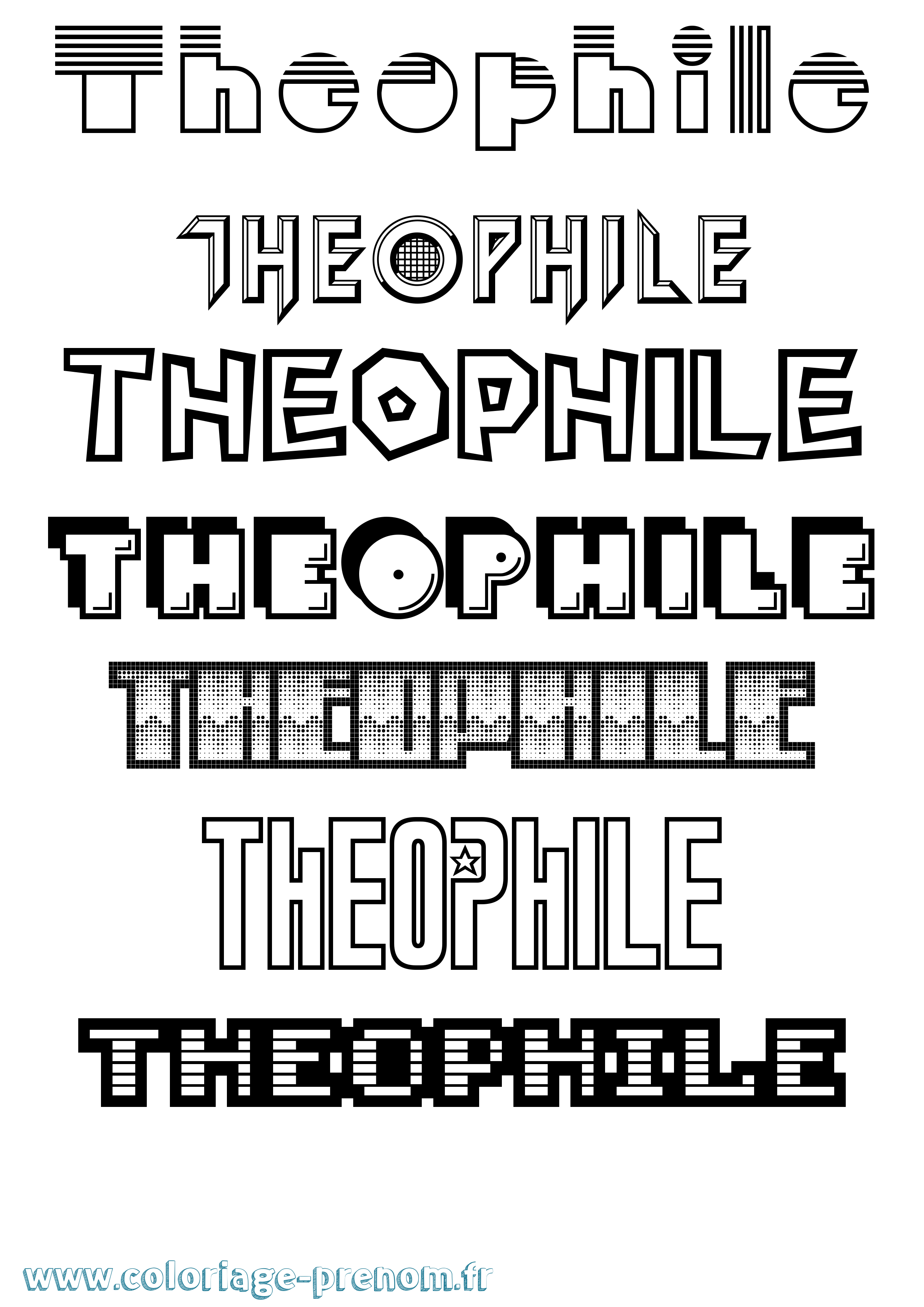 Coloriage Theophile Coloriage prénom Theophile