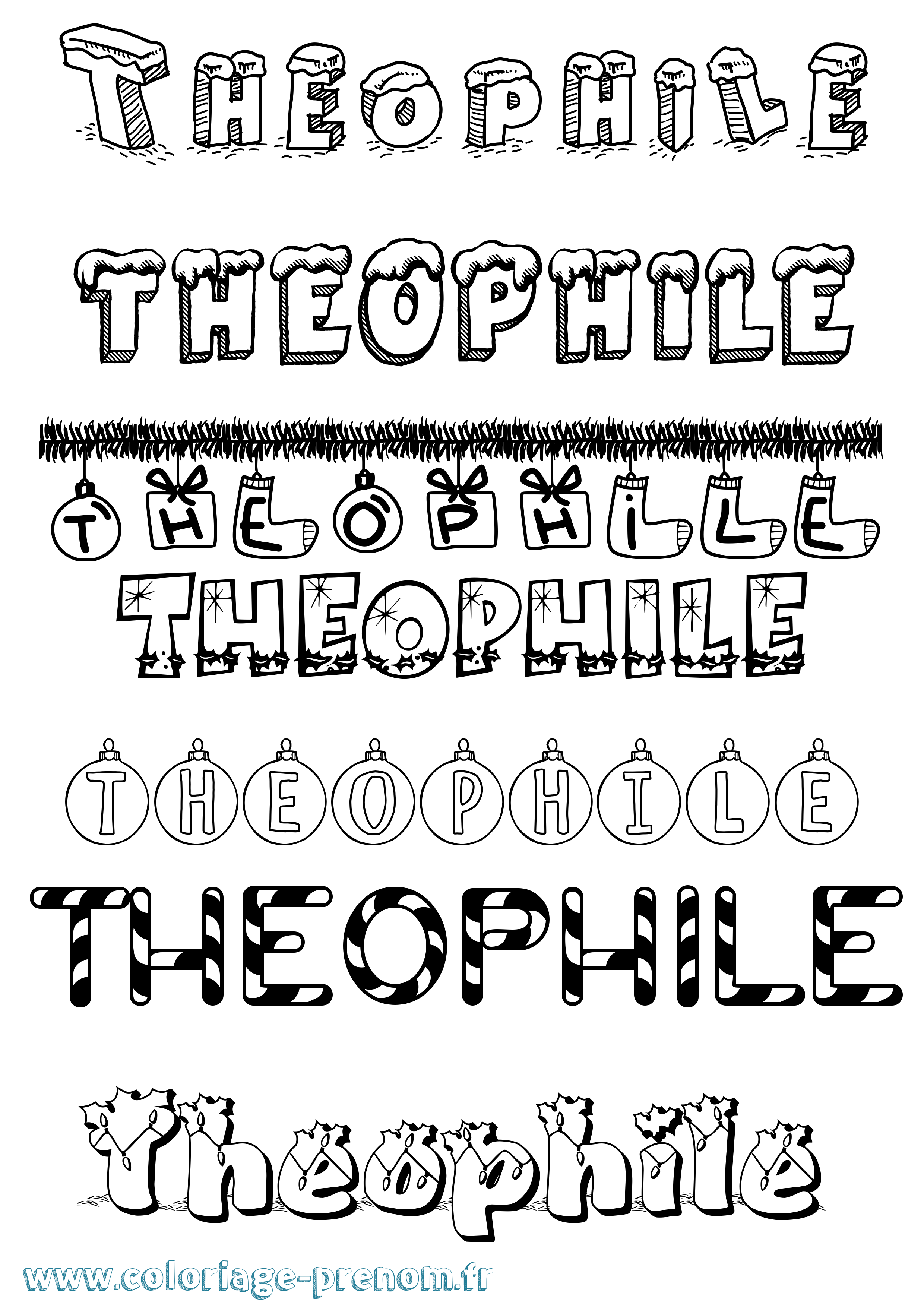 Coloriage Theophile Coloriage prénom Theophile