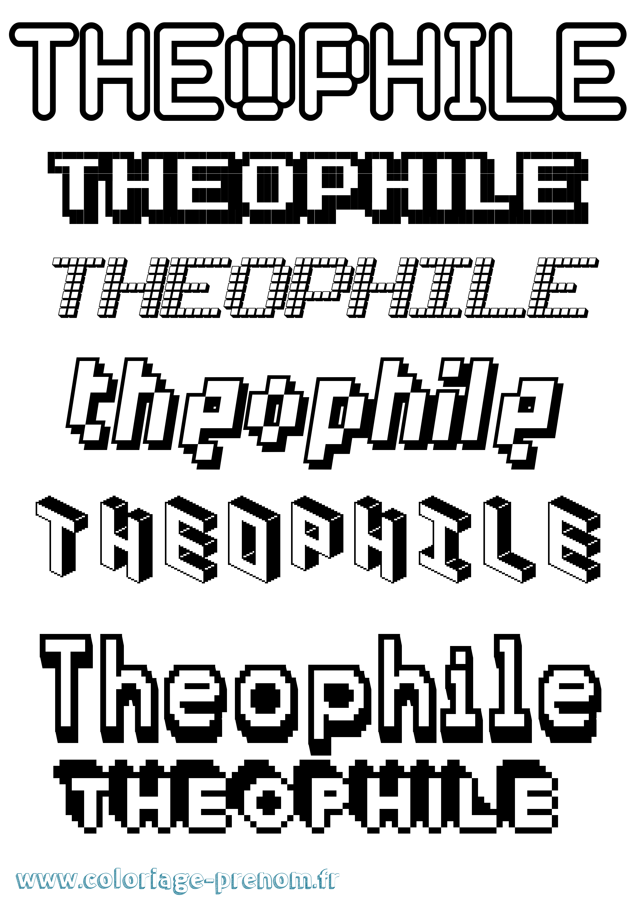 Coloriage Theophile Coloriage prénom Theophile