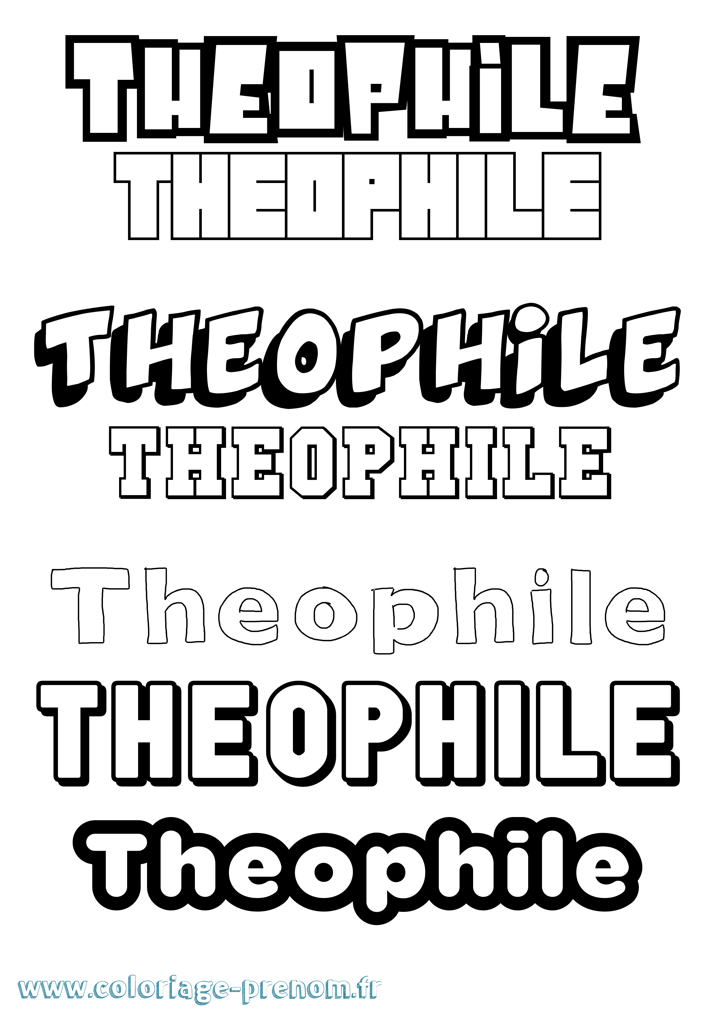 Coloriage Theophile Coloriage prénom Theophile